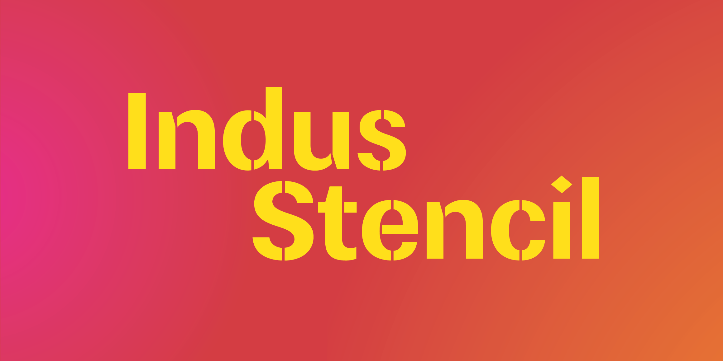 Indus Stencil font in use