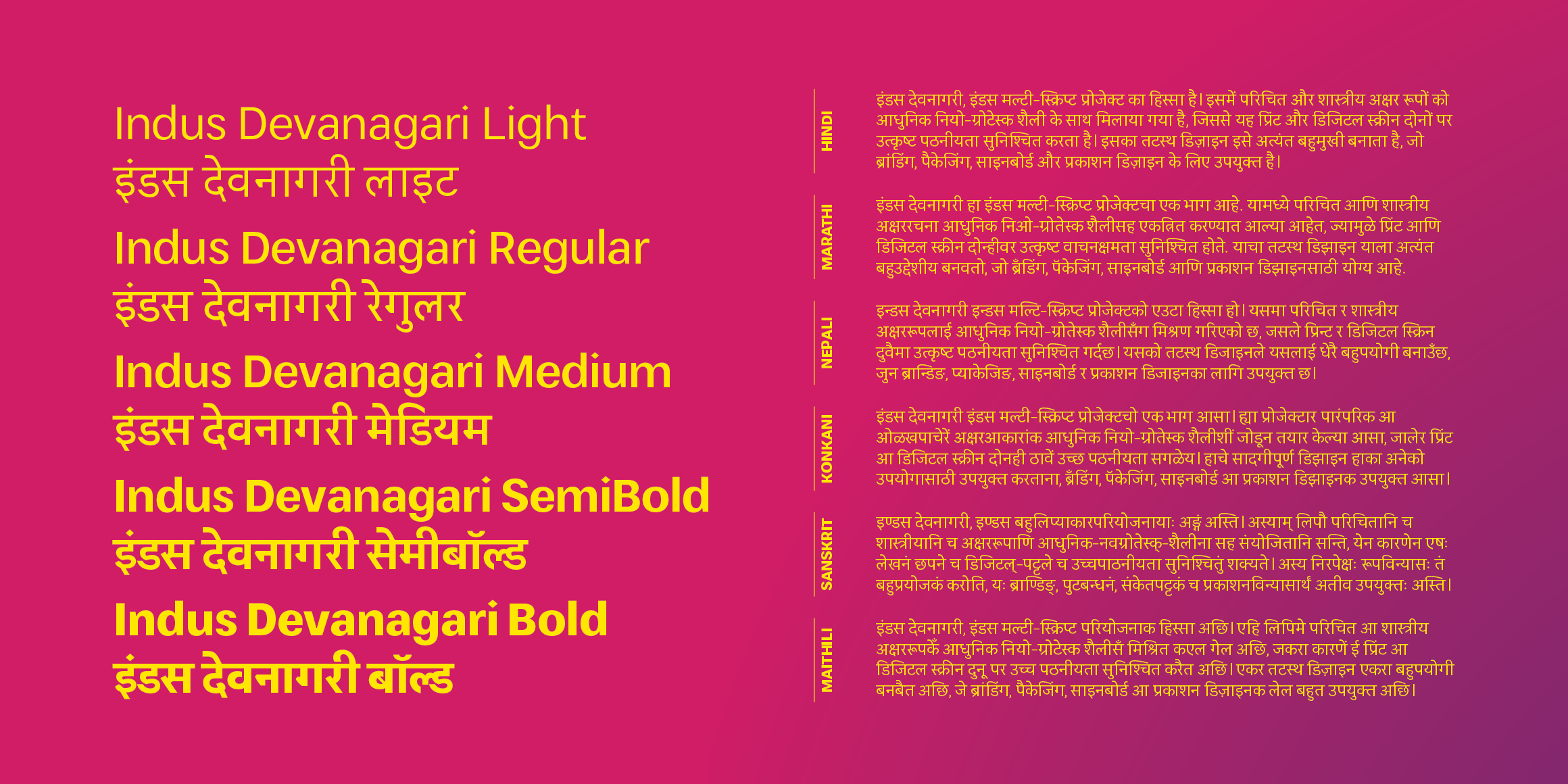 Indus Devanagari font in use