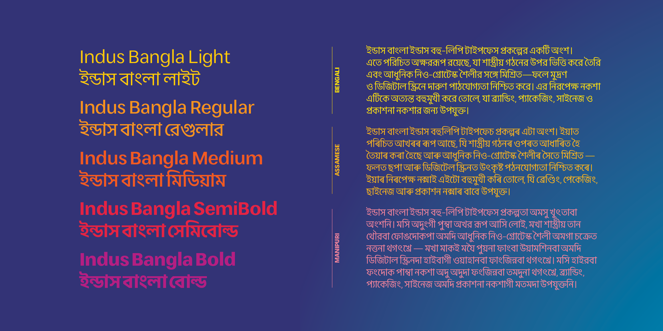 Indus Bangla font in use