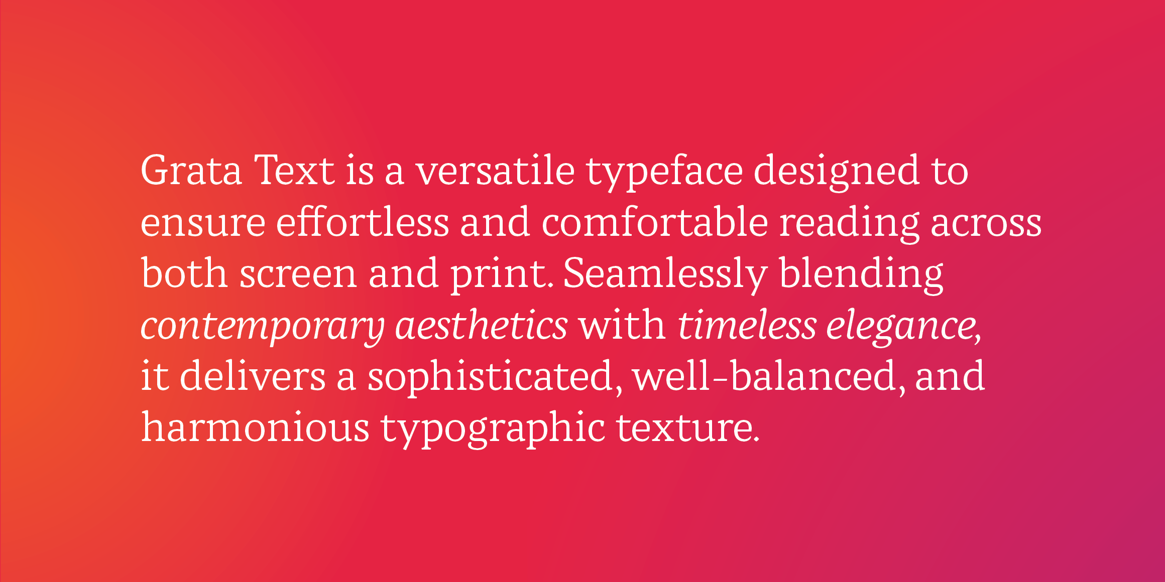 Grata Text font in use