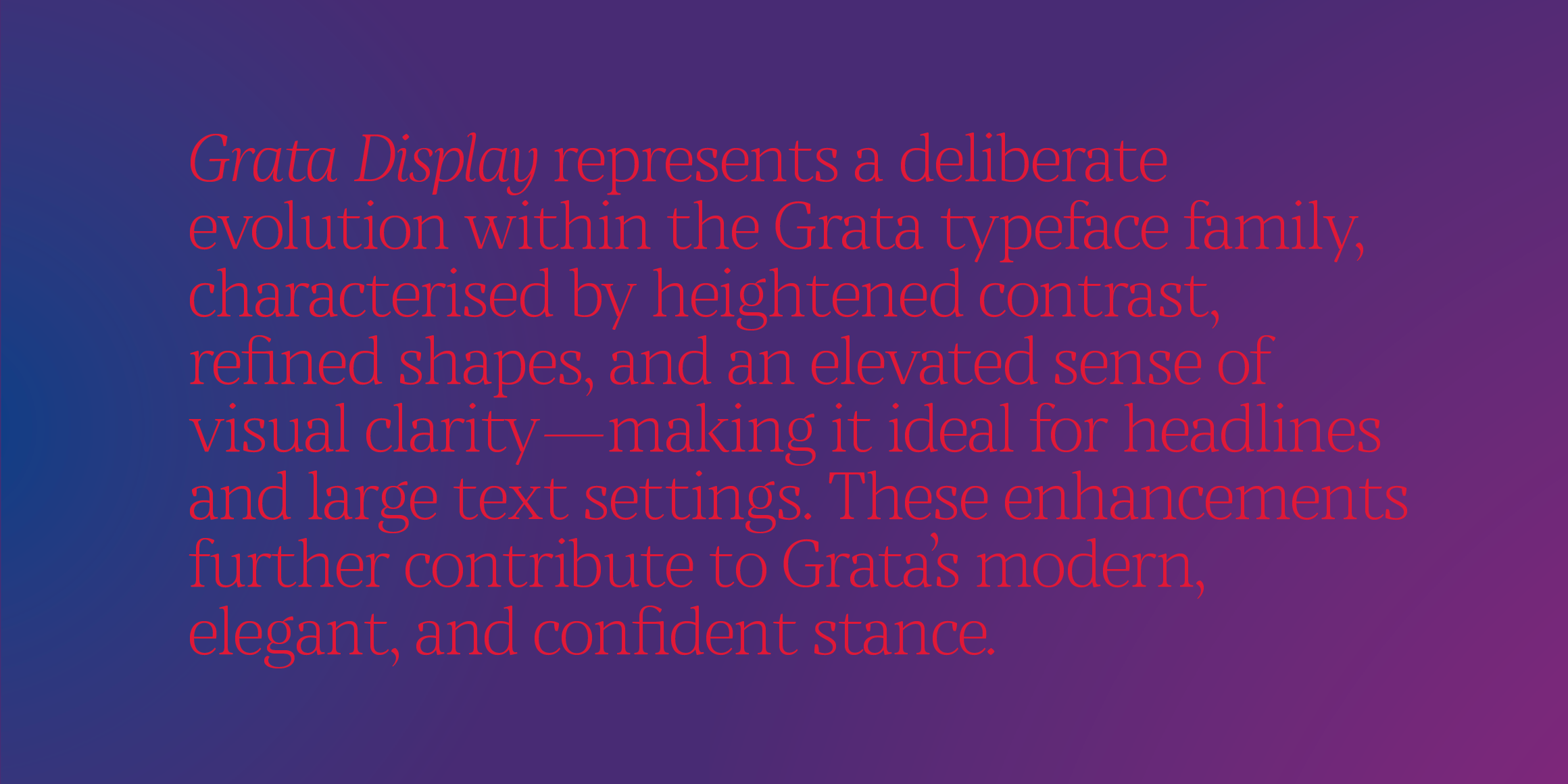 Grata Display font in use