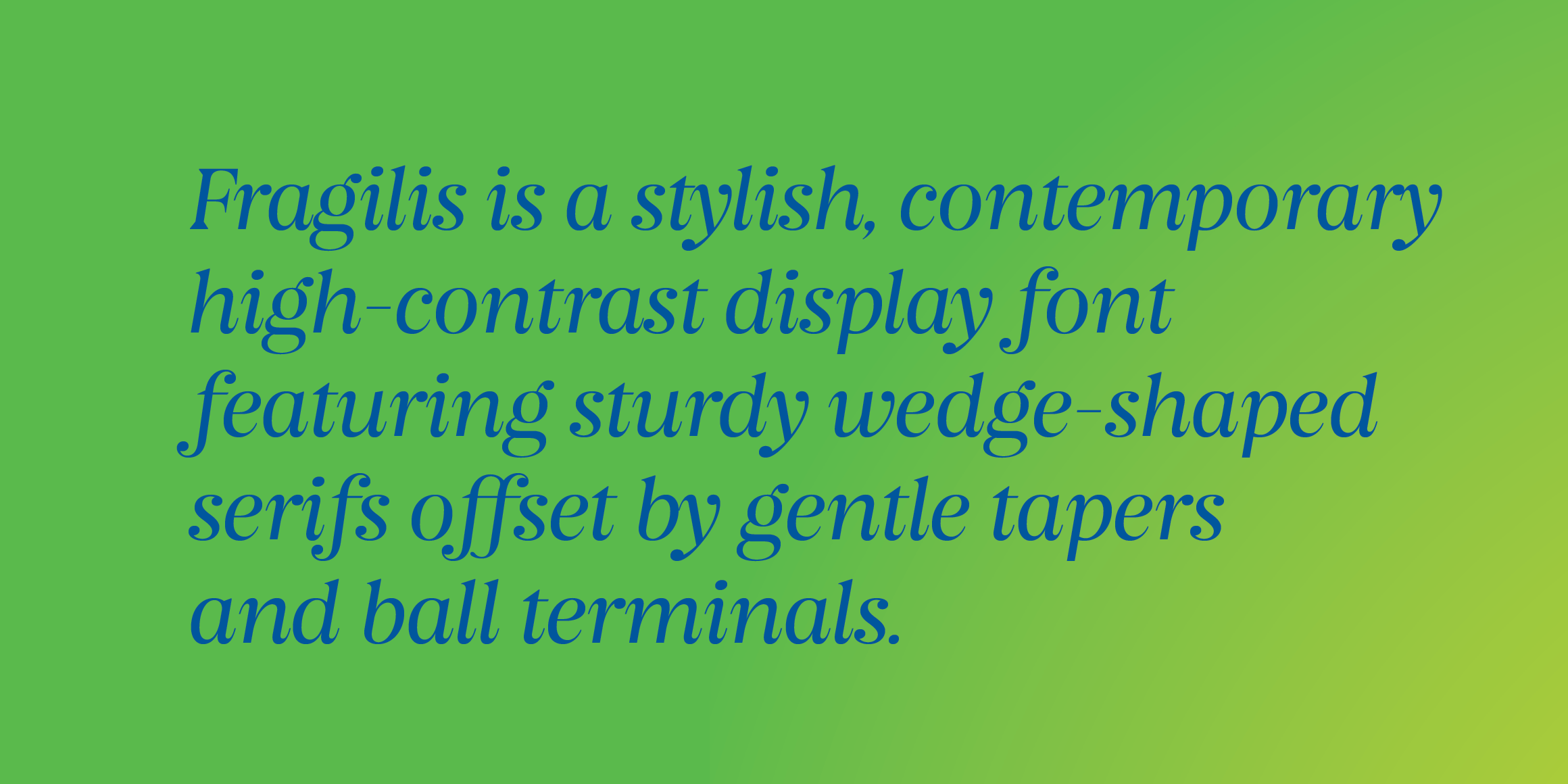 Fragilis Display font in use