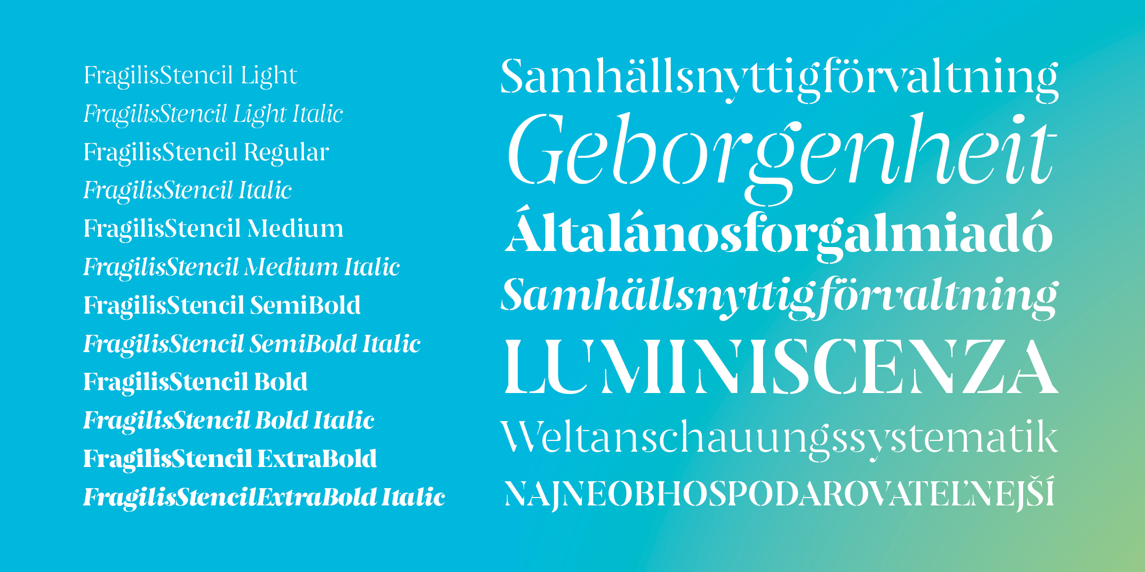 Fragilis Stencil font in use