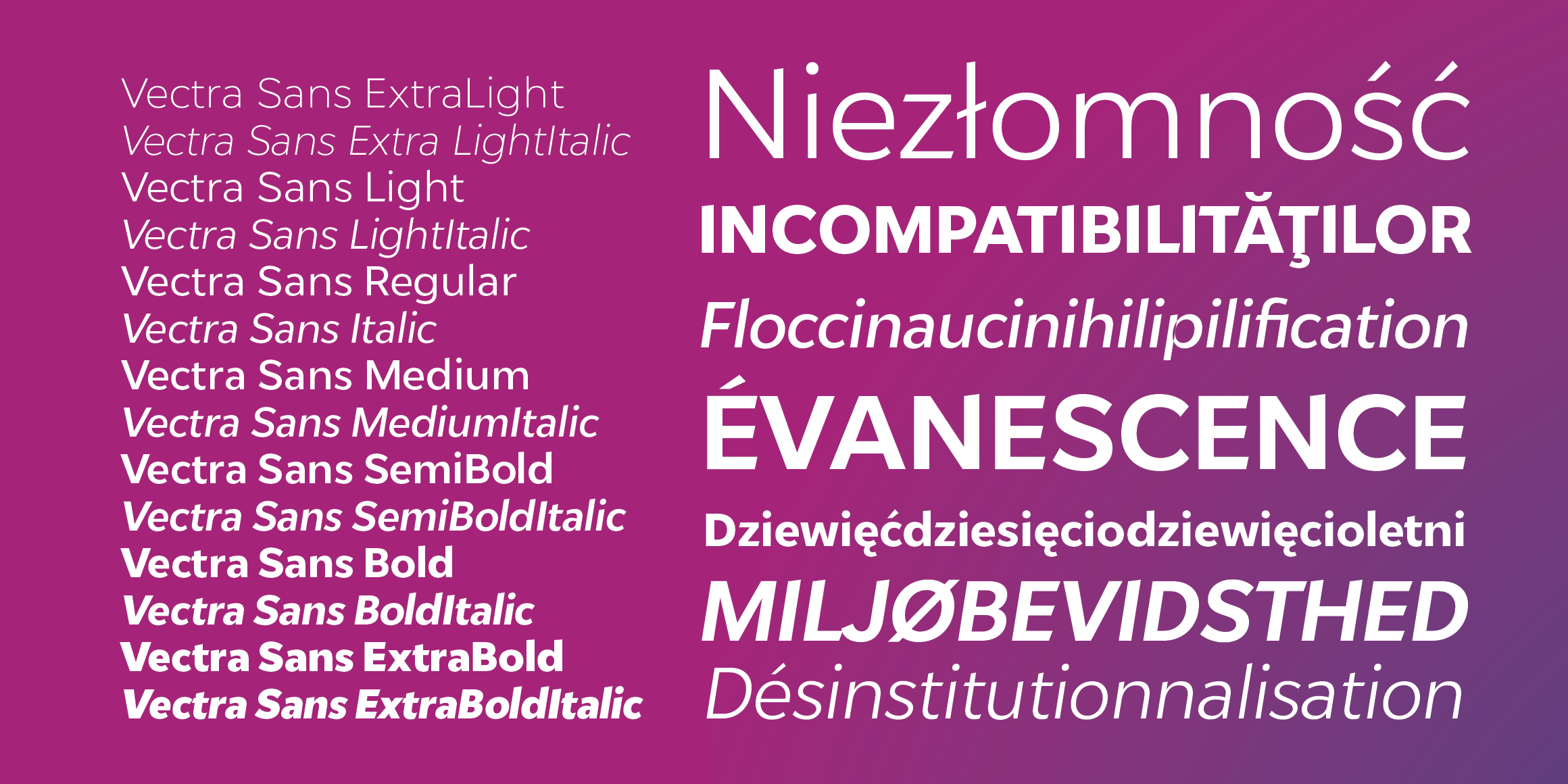 Vectra Sans font in use