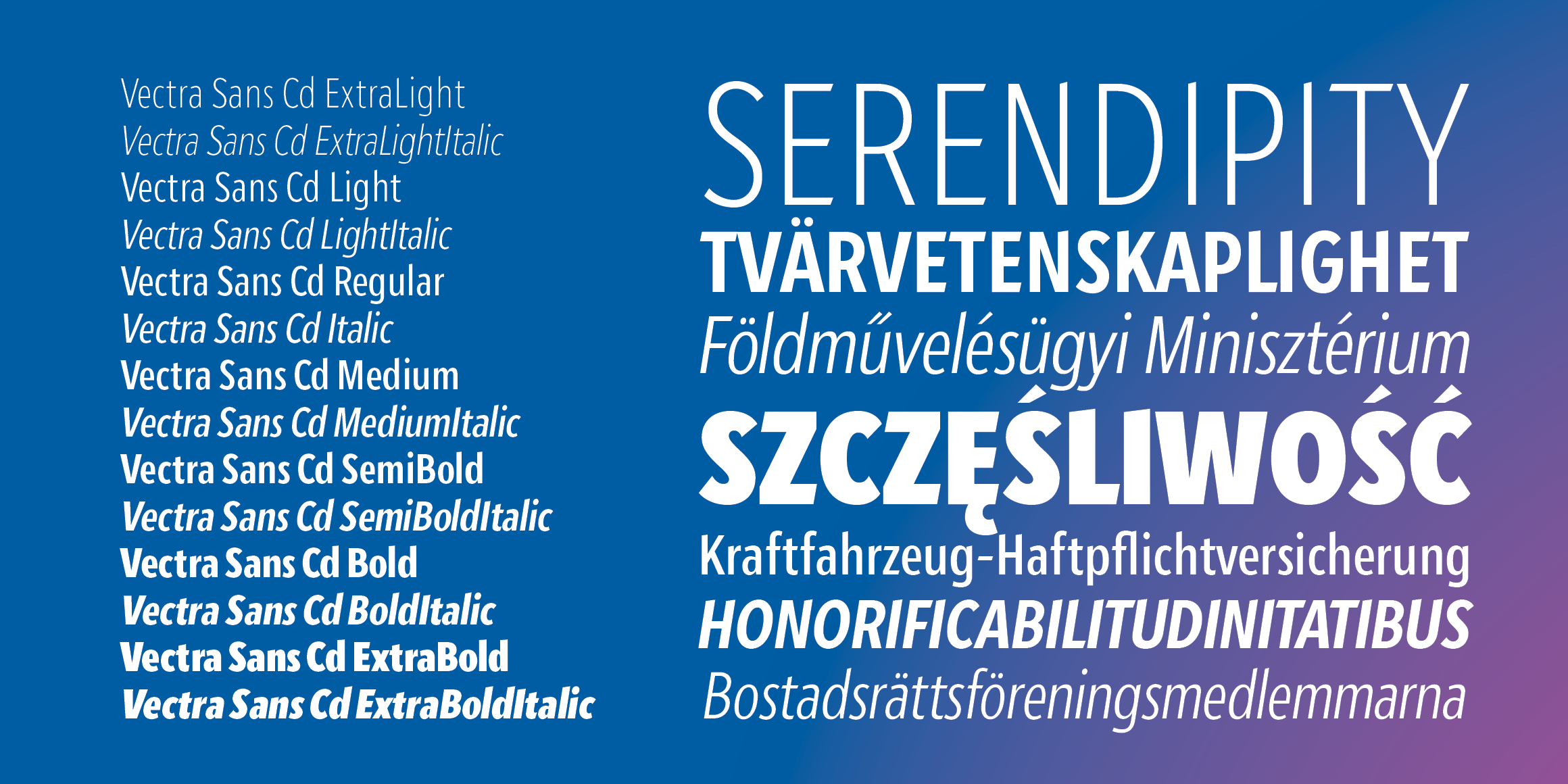 Vectra Sans Cd font in use