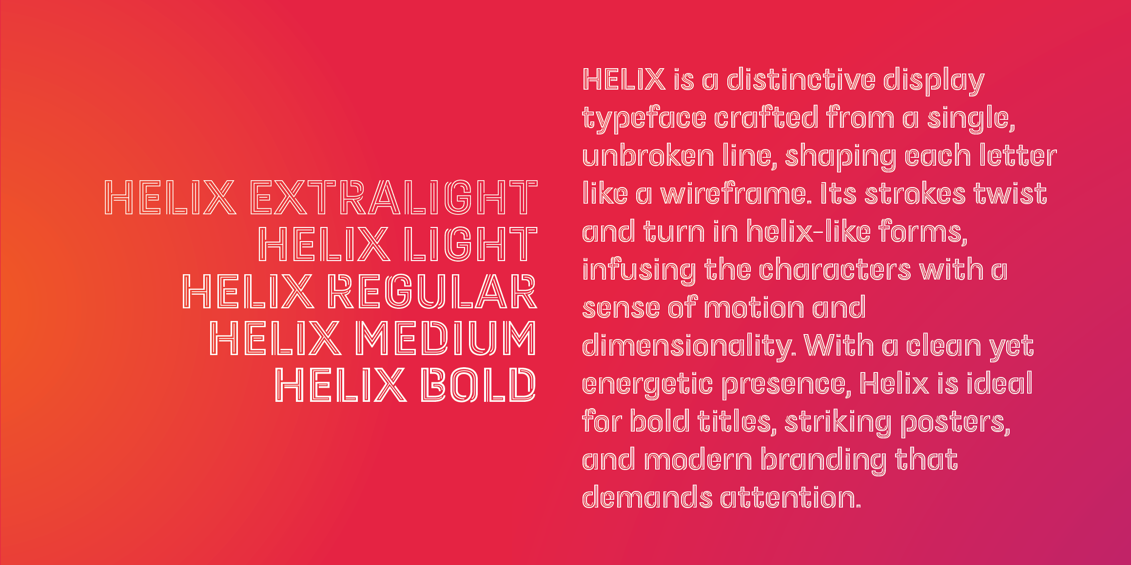 Helix font in use