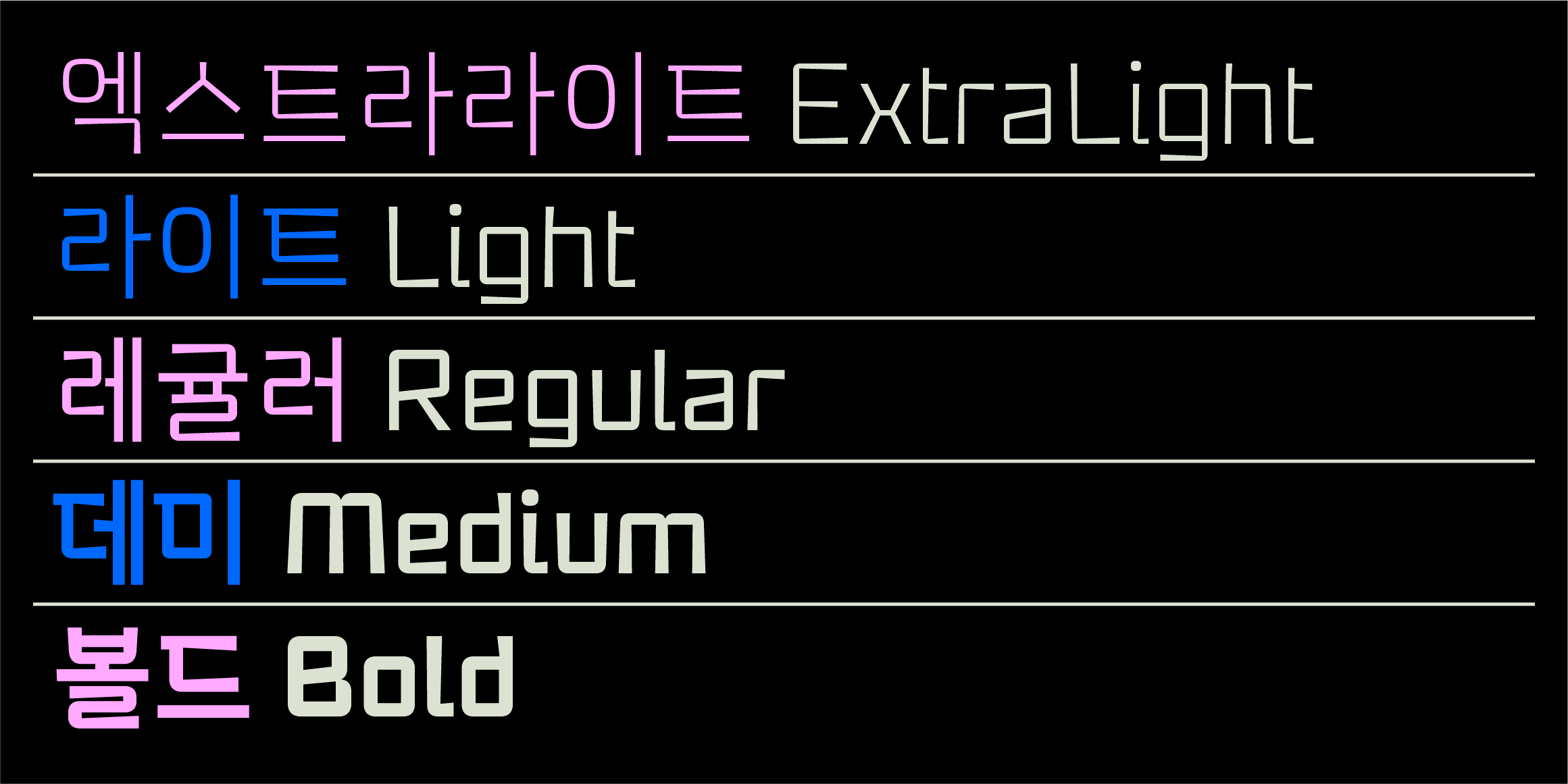 Munline Hangul font in use