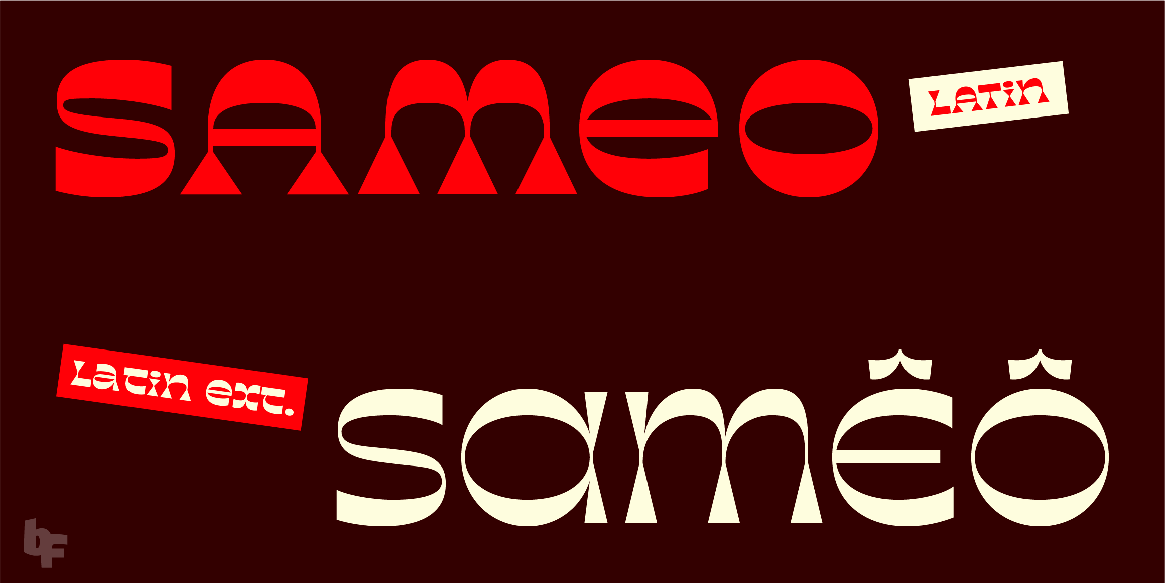 Sameo Latin font in use