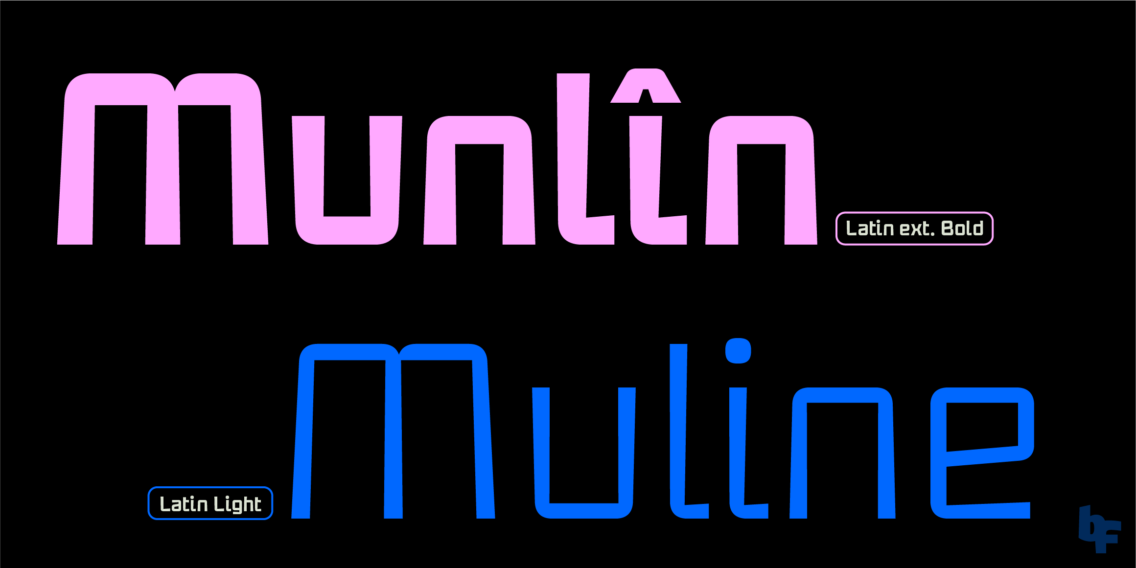 Munline Latin font in use