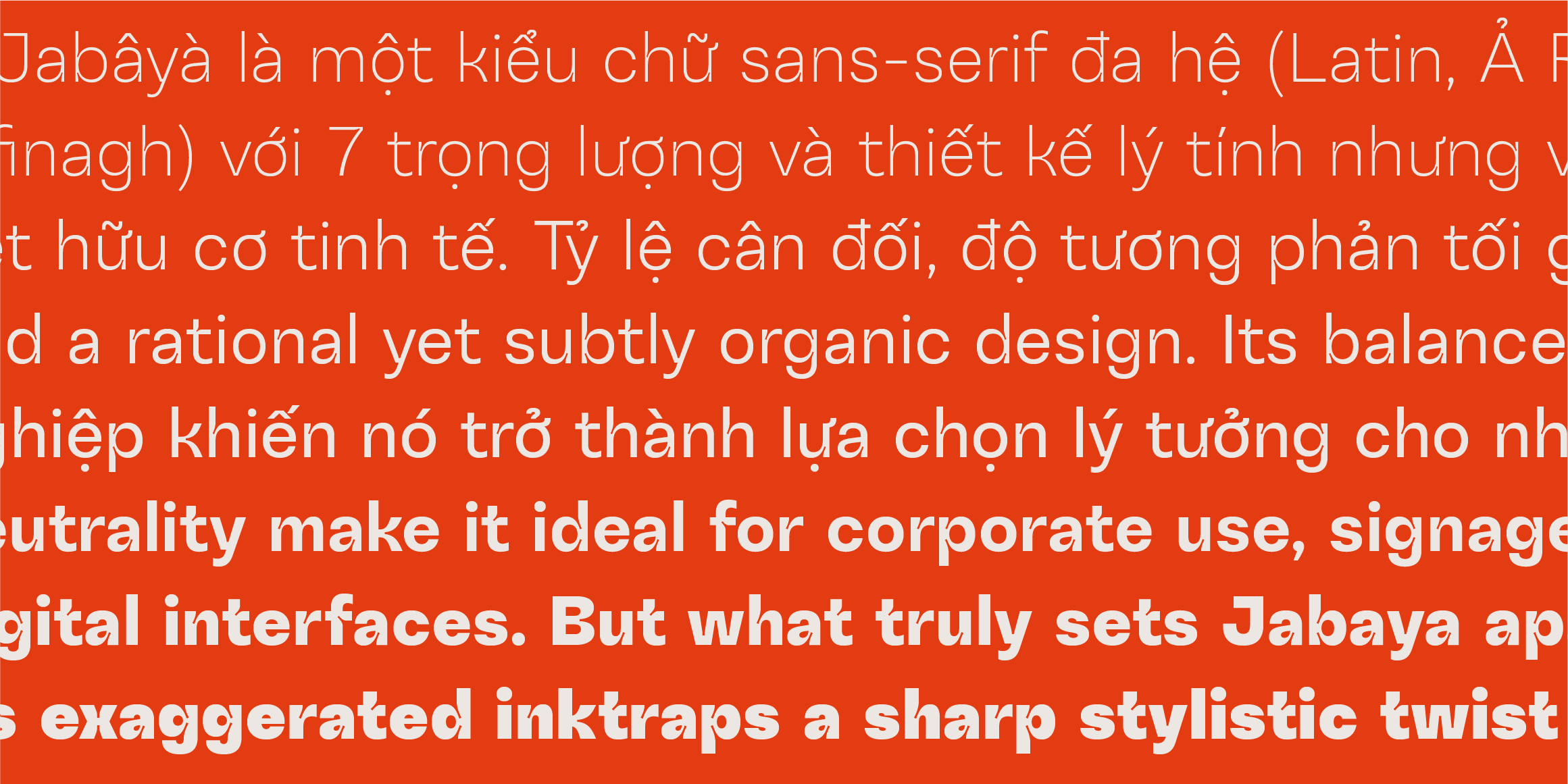 Jabaya Latin font in use