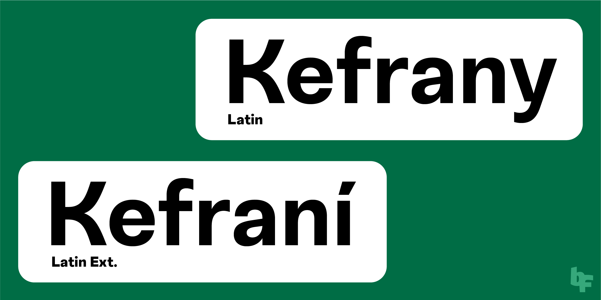 Kefrany Latin font in use
