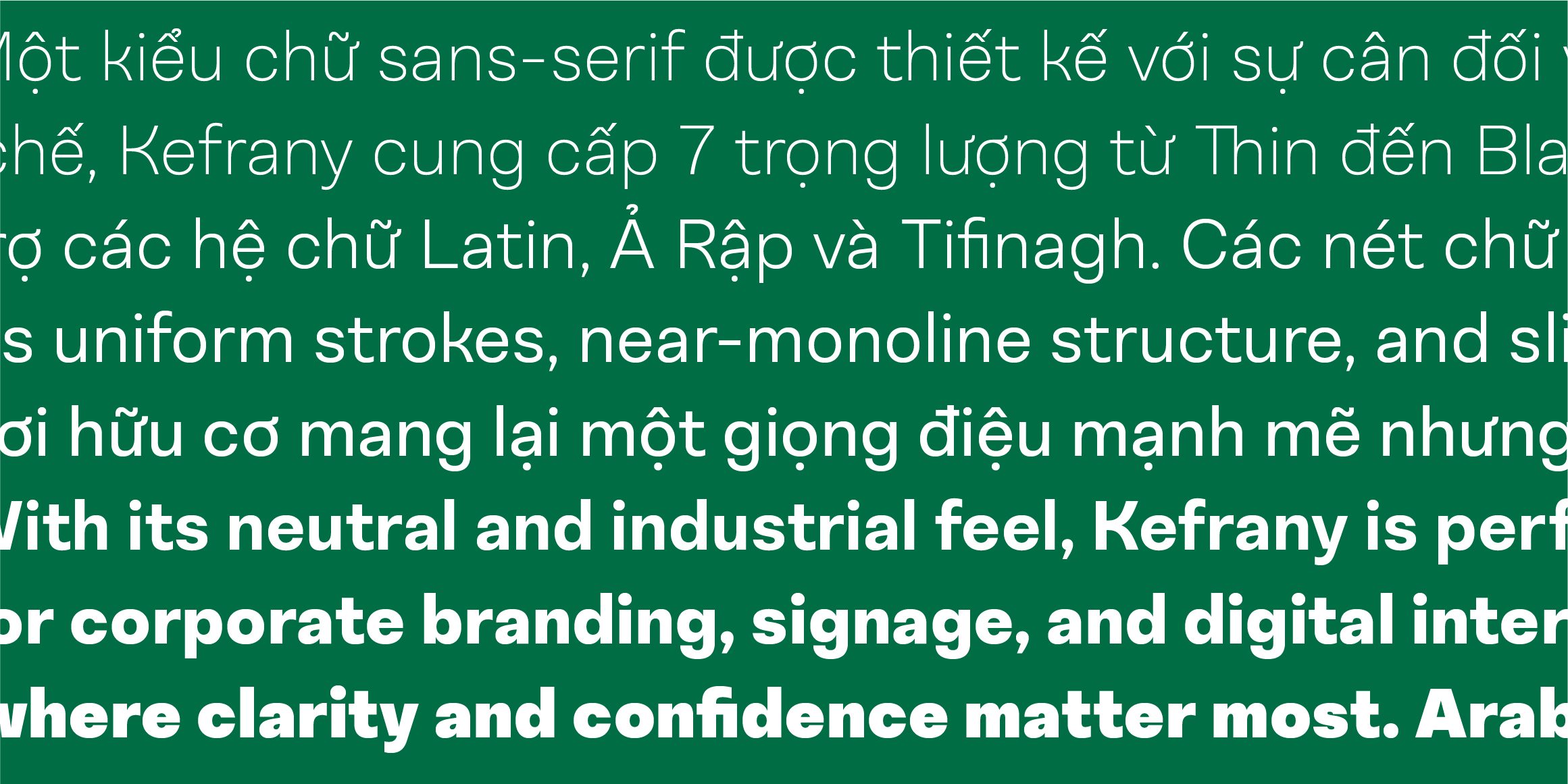 Kefrany Latin font in use