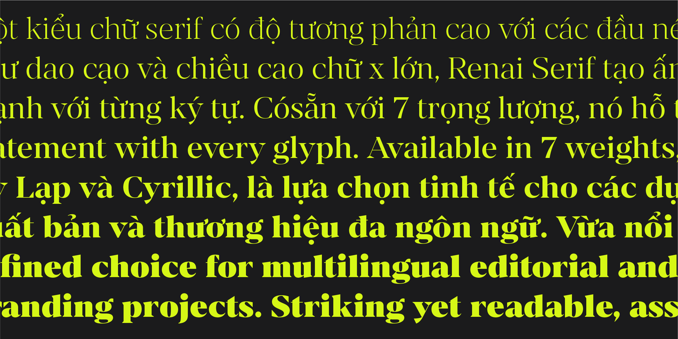 Renai Serif Latin font in use