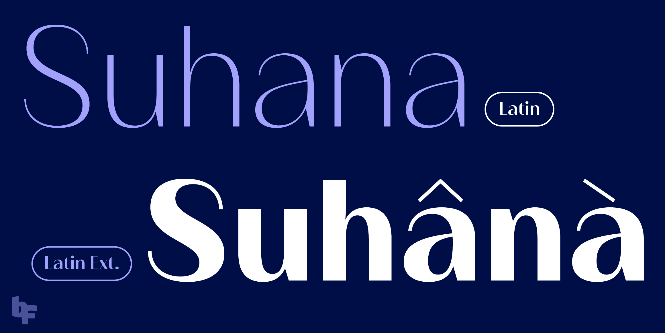 Suhana Latin font in use