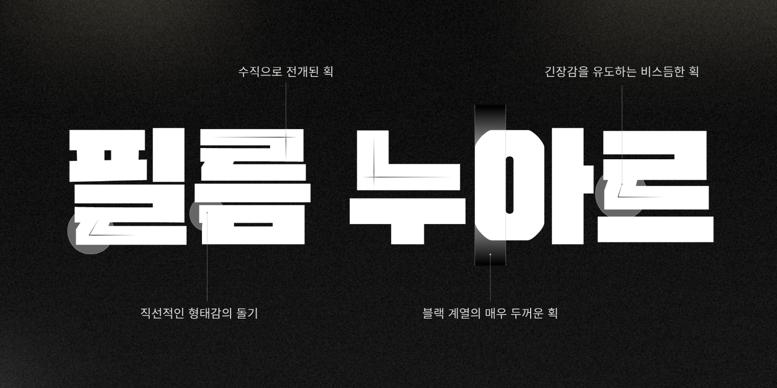 DNA누아르 font in use
