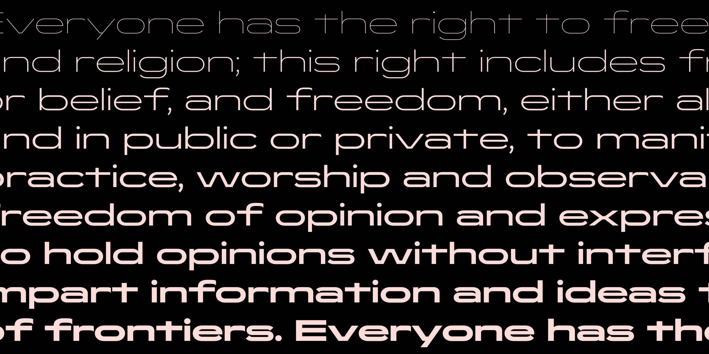 Widescreen font in use