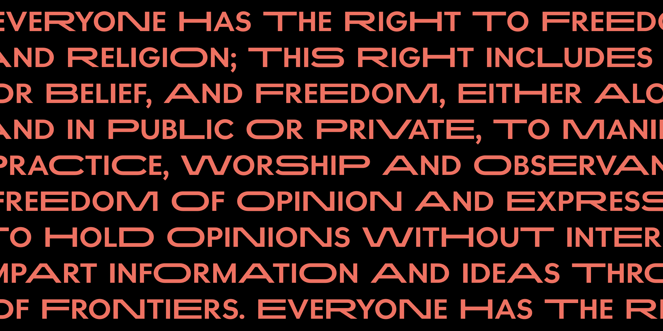 Widescreen font in use