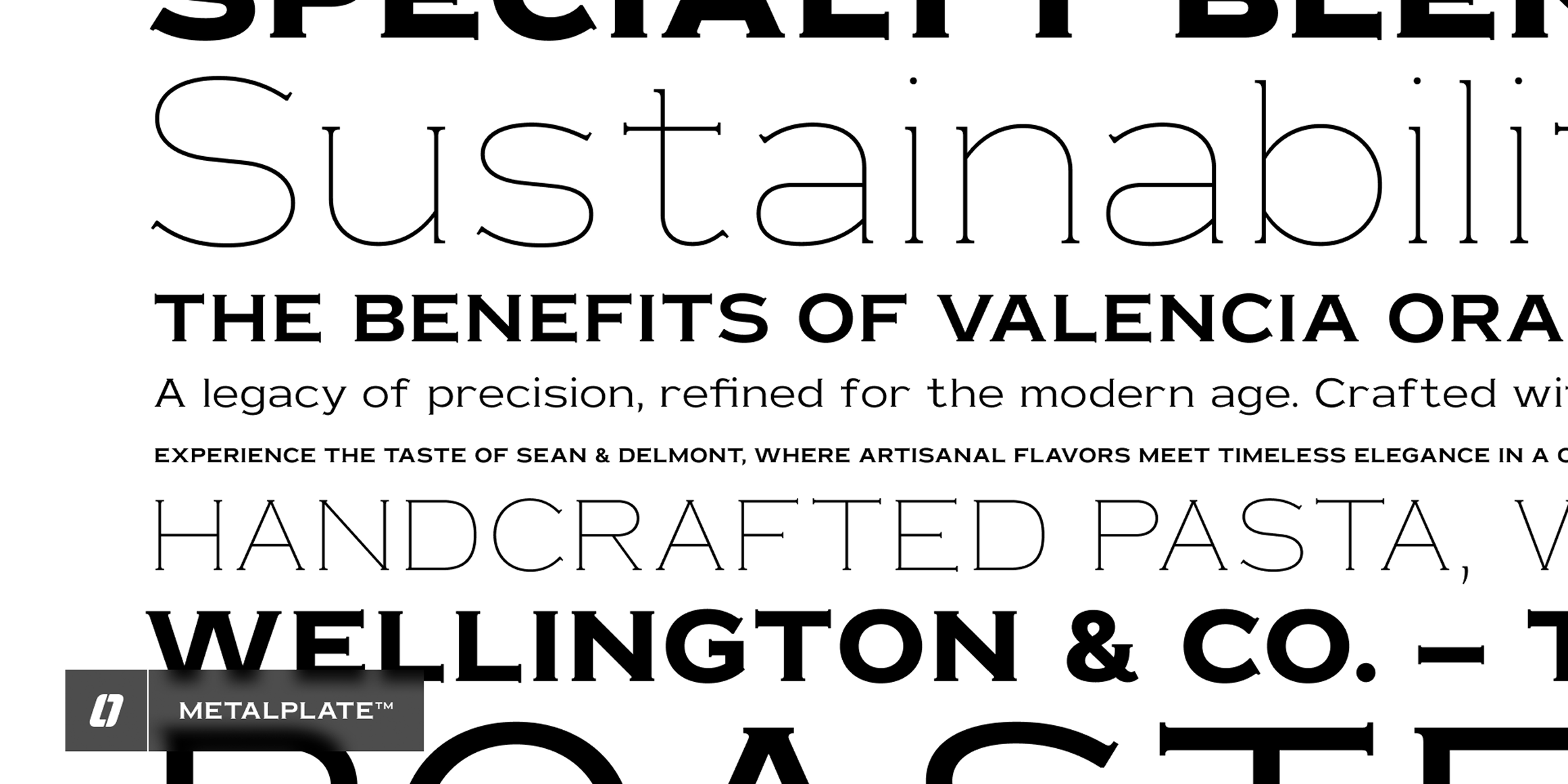 Metalplate font in use