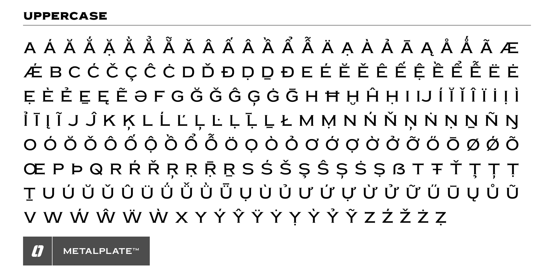 Metalplate font in use