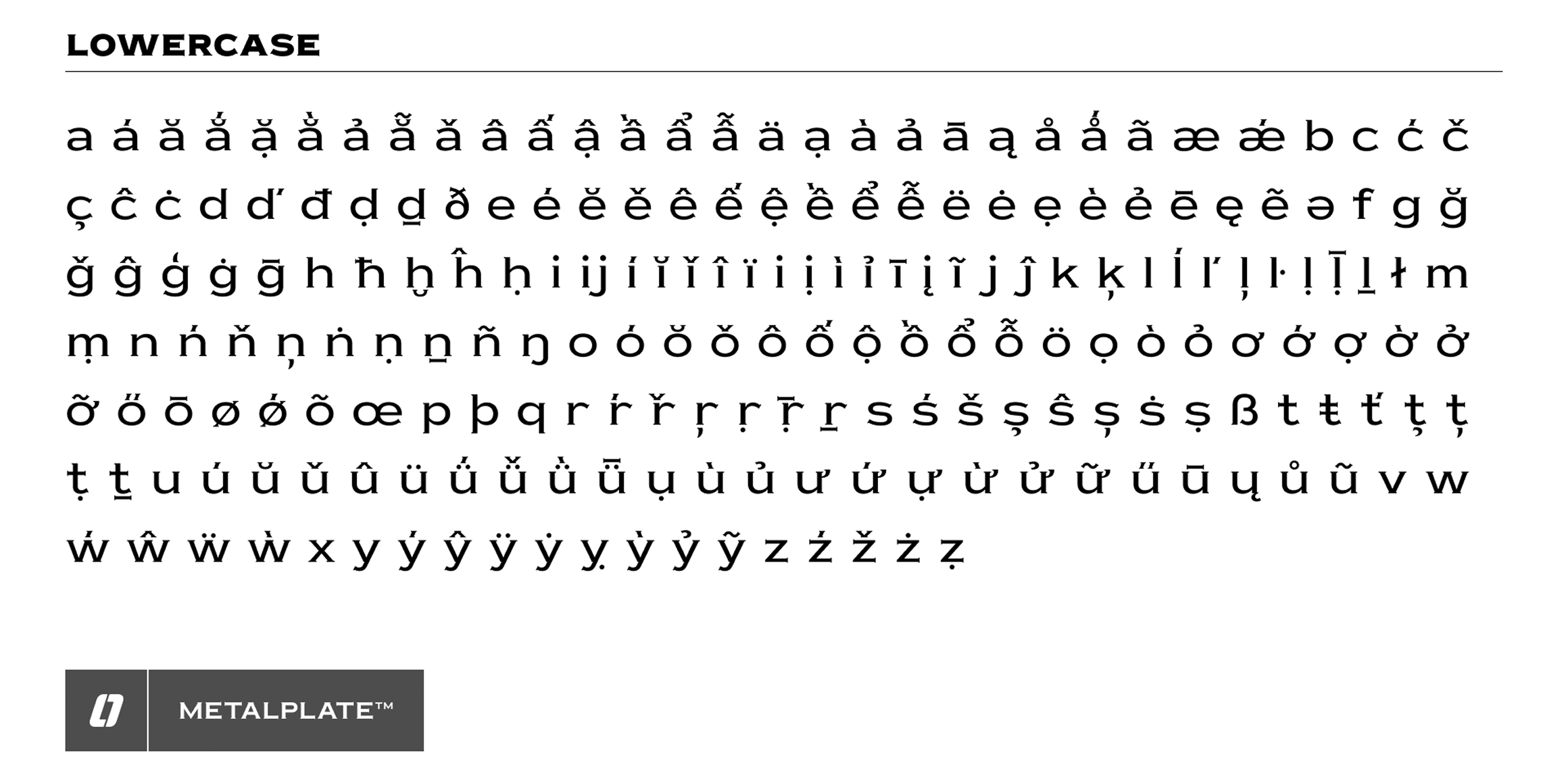 Metalplate font in use