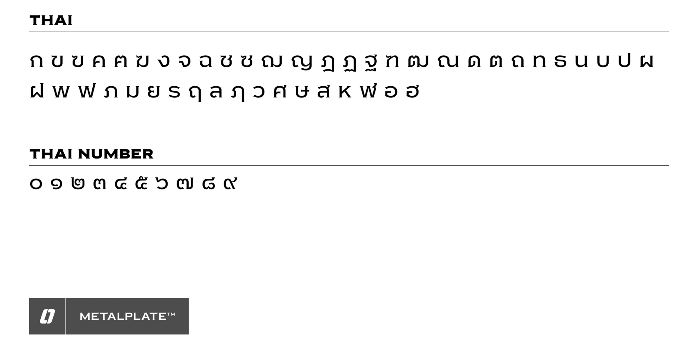 Metalplate font in use