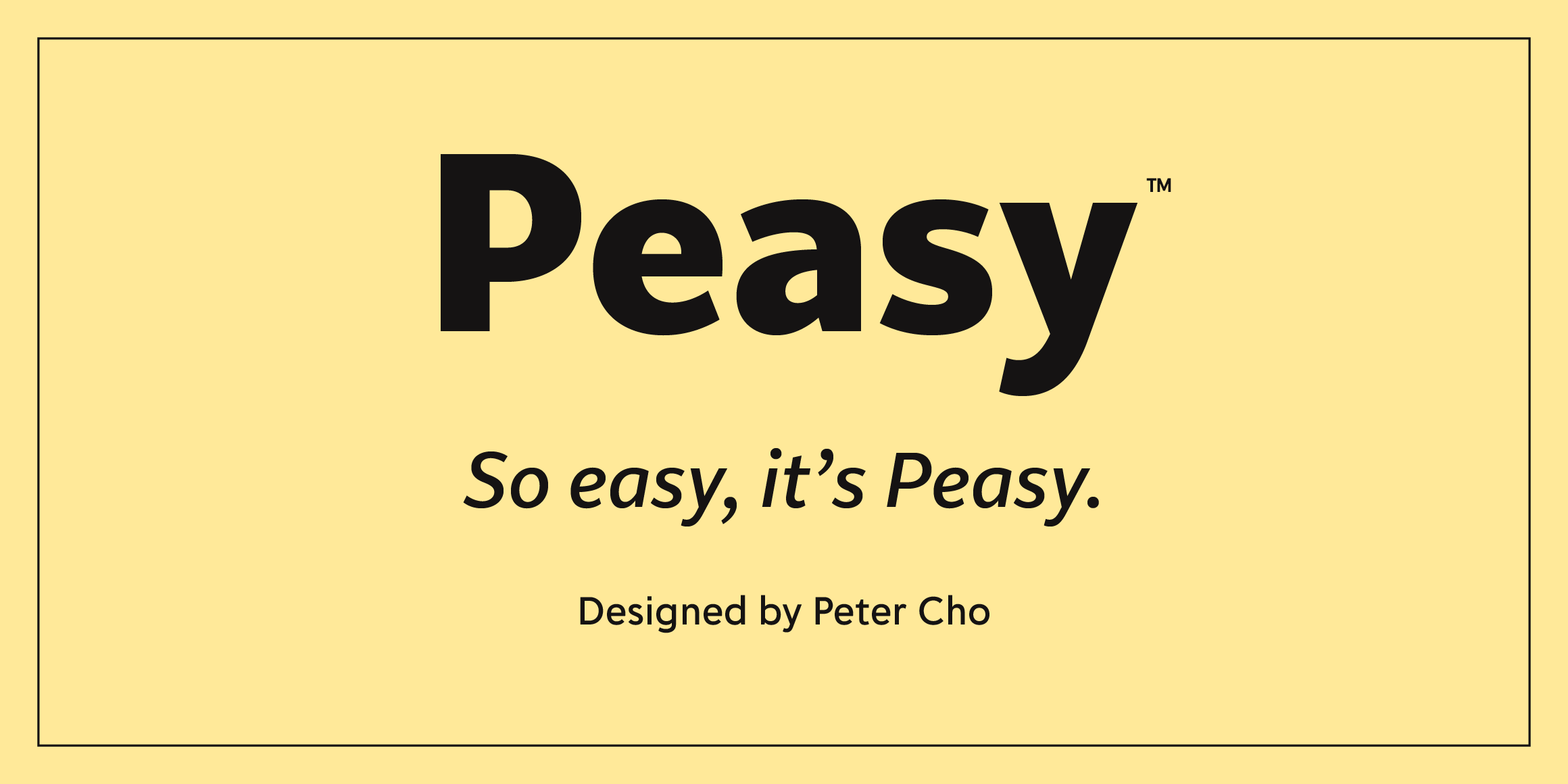 Peasy font in use Peasy font in use