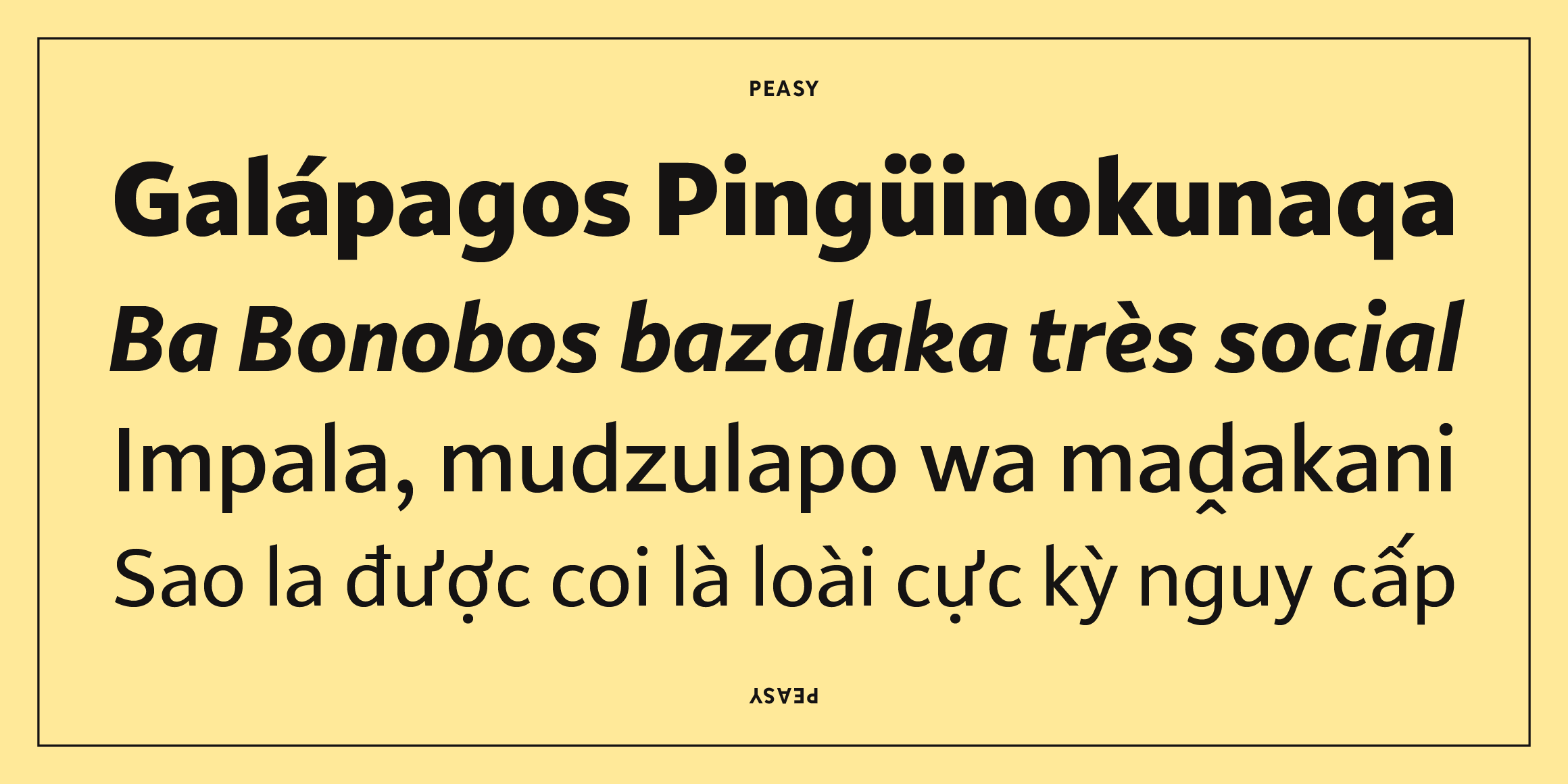 Peasy font in use Peasy font in use