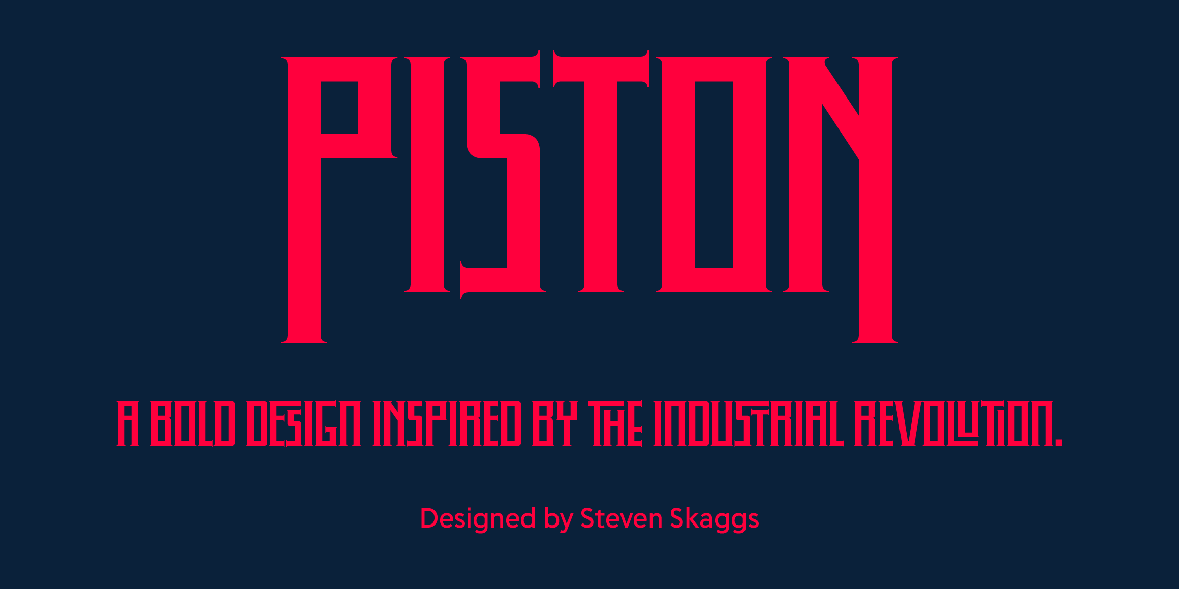 Piston font in use