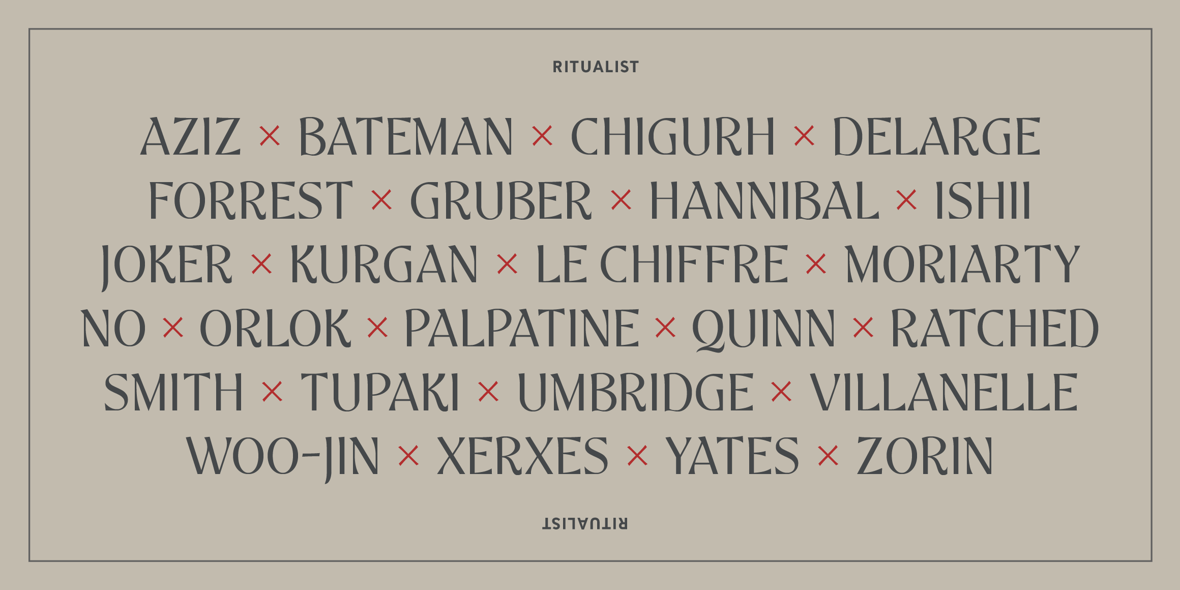 Ritualist font in use