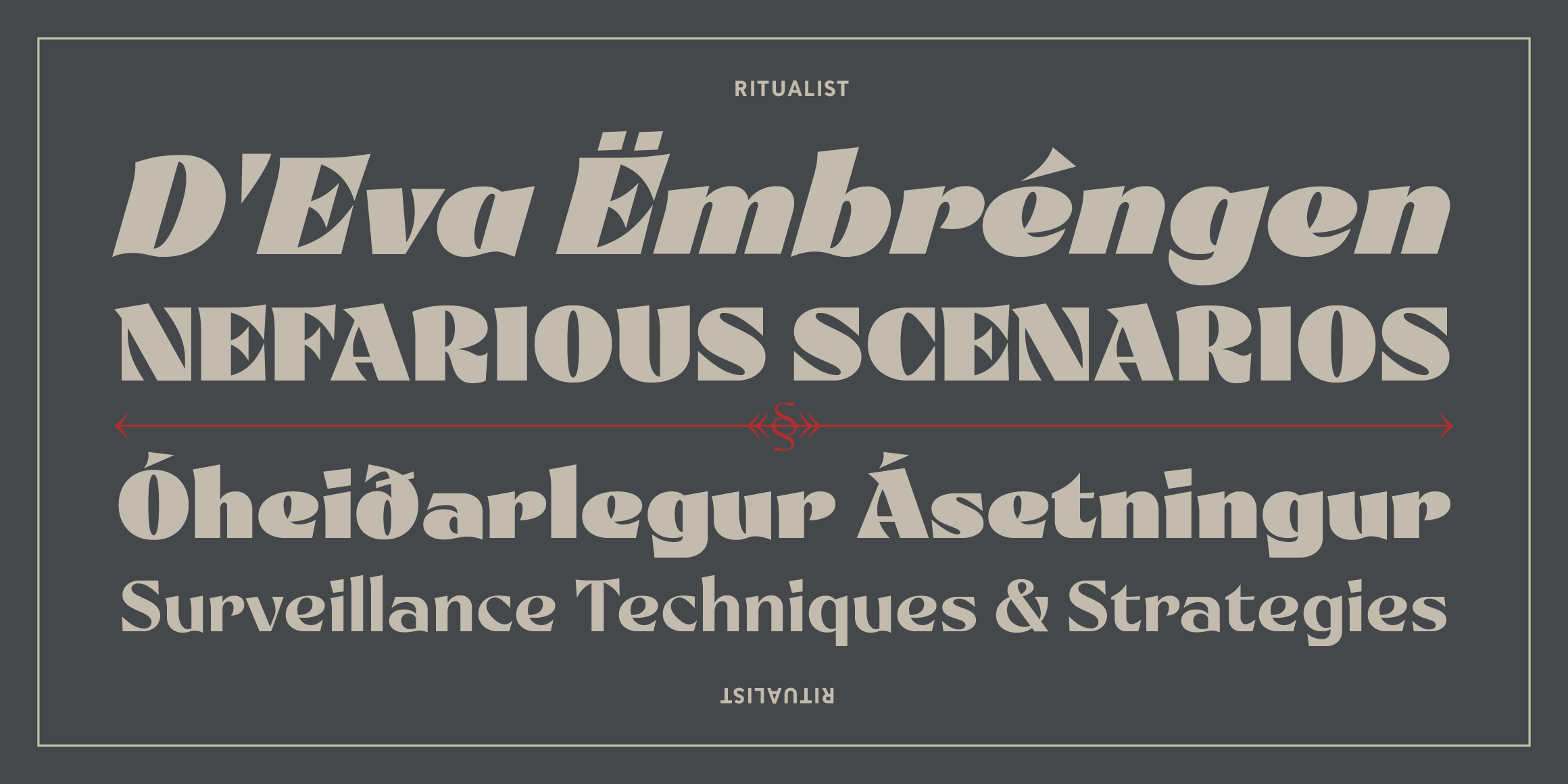 Ritualist font in use