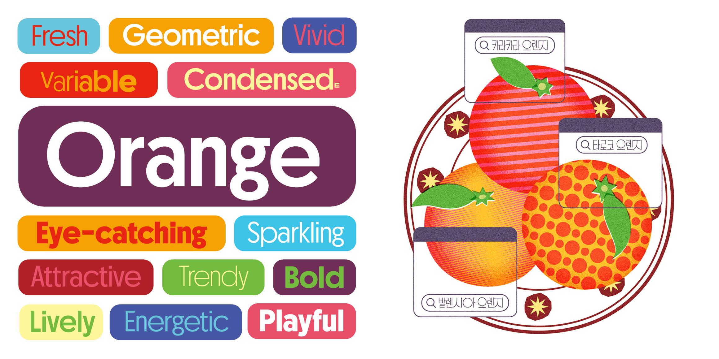 오렌지 Latin font in use