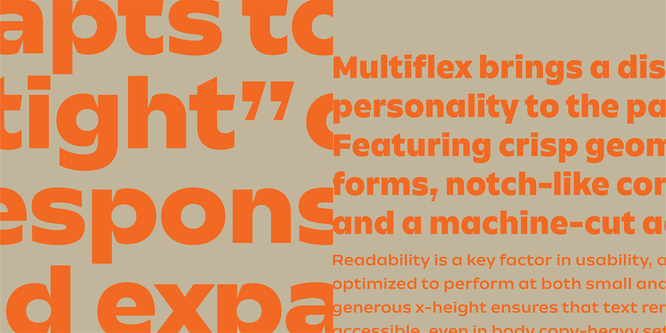 Multiflex Wide font in use