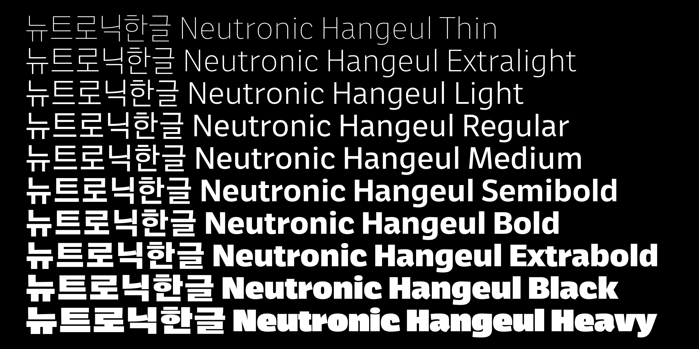 뉴트로닉한글 font in use