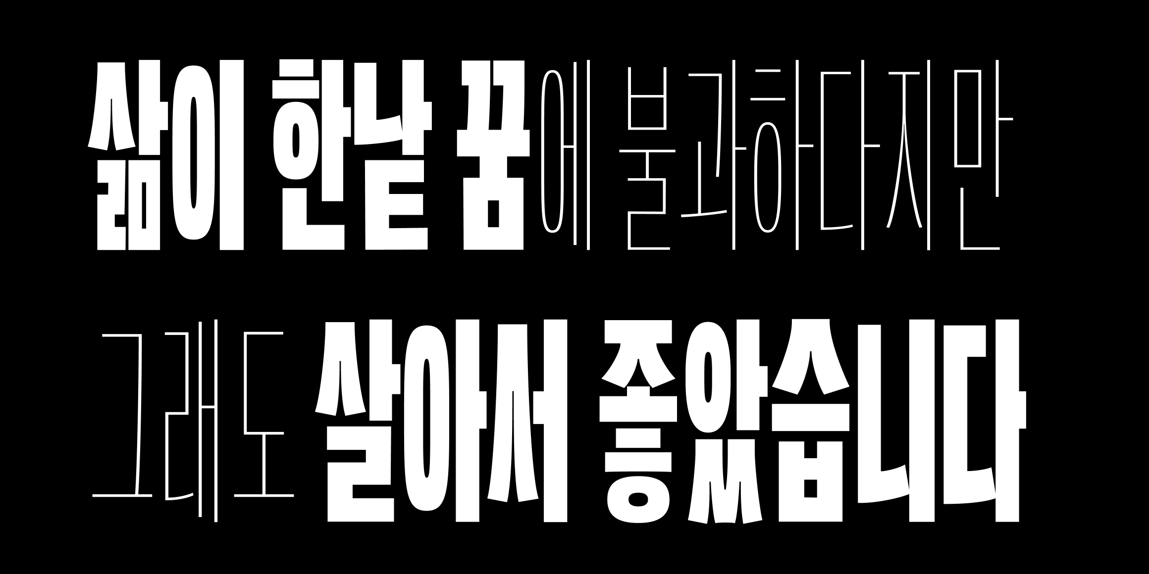 뉴트로닉한글컴프레스드 font in use