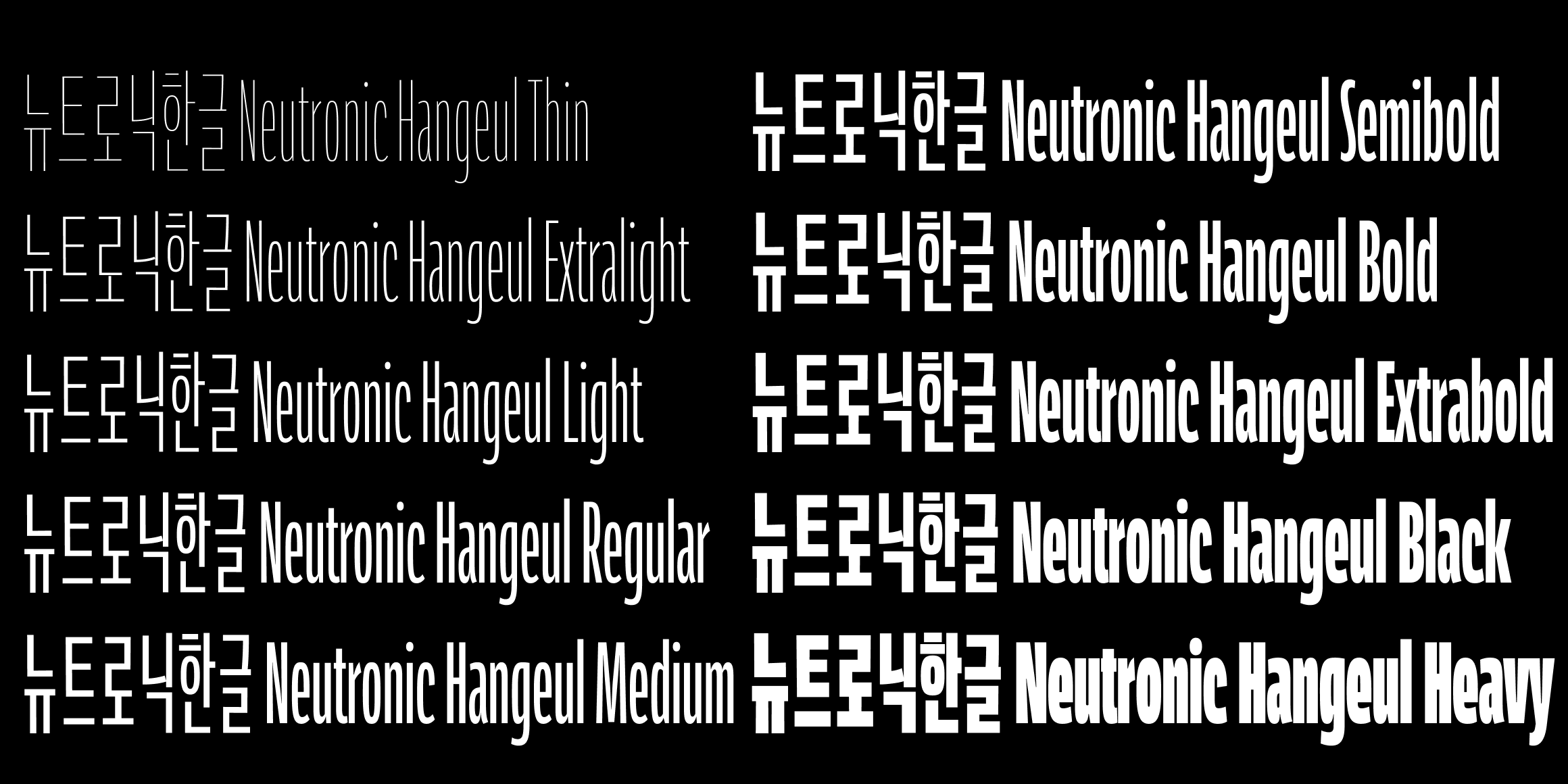뉴트로닉한글컴프레스드 font in use