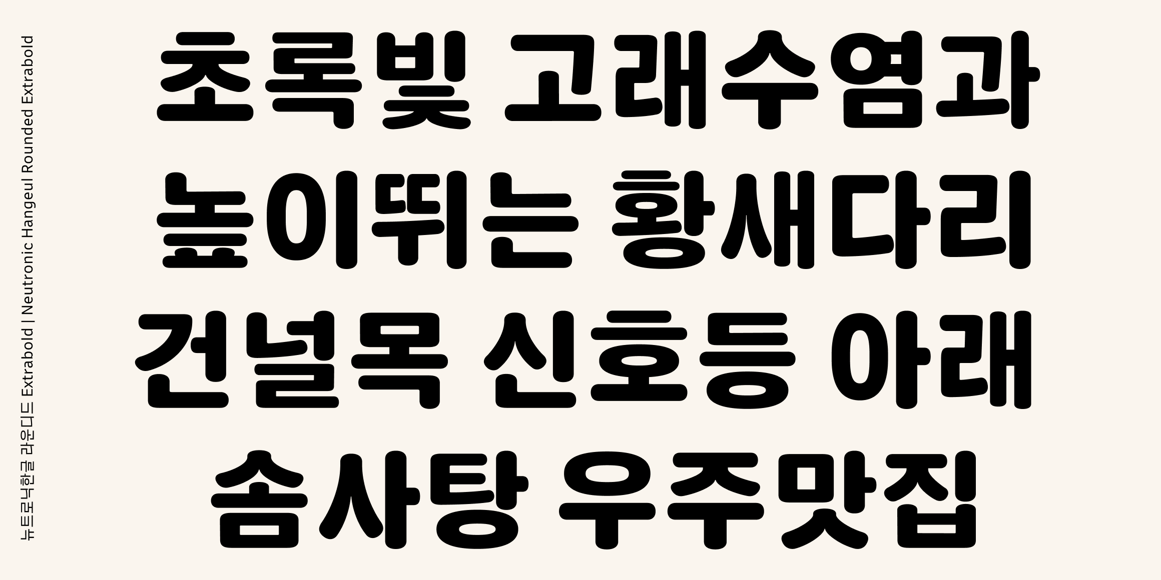 뉴트로닉한글 라운디드 font in use