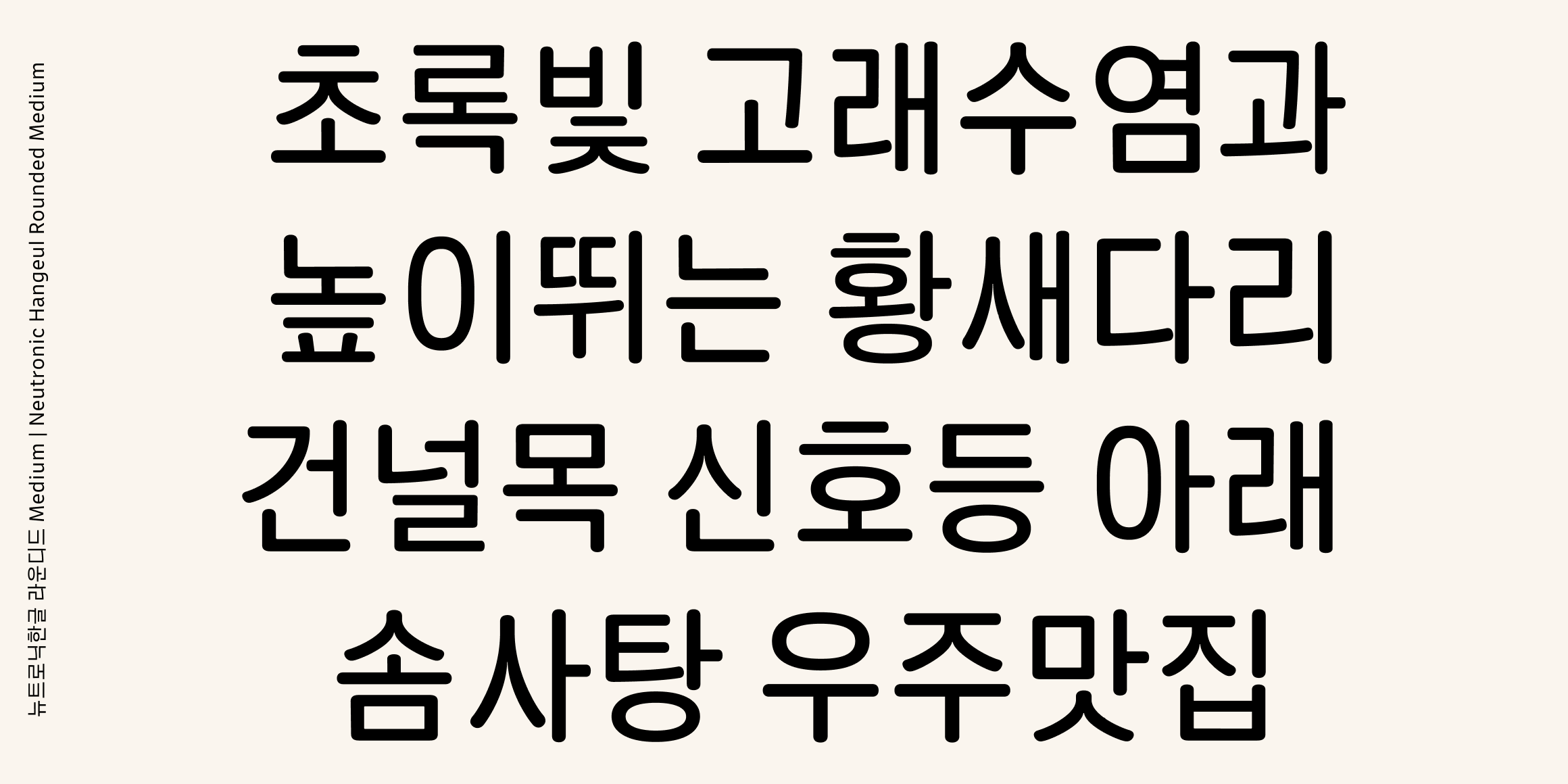 뉴트로닉한글 라운디드 font in use