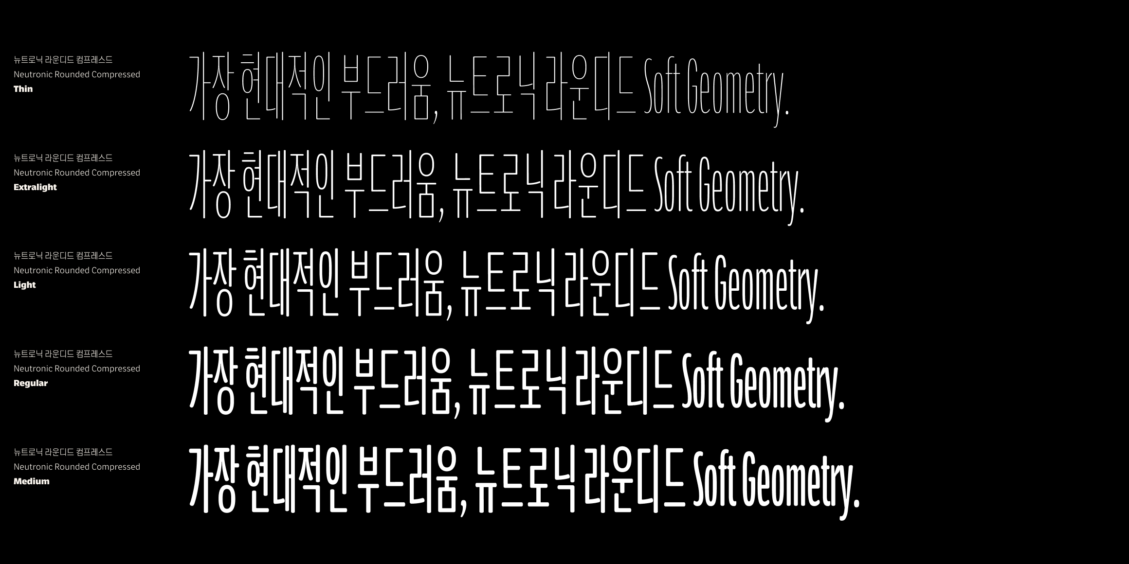 뉴트로닉한글 라운디드 컴프레스드 font in use