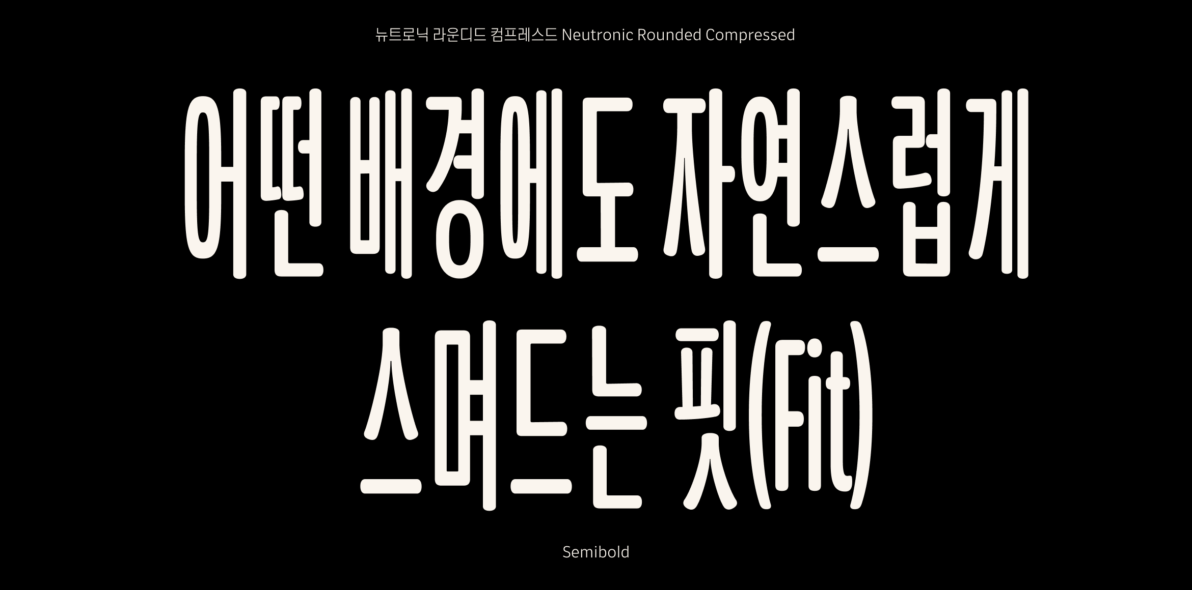Neutronic Hangeul Rounded Compressed font in use