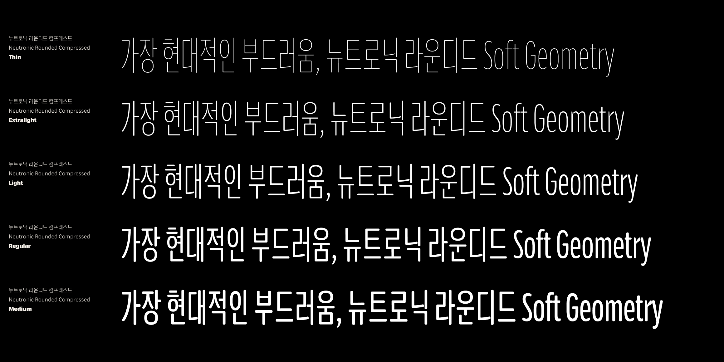 뉴트로닉한글 라운디드 컨덴스드 font in use
