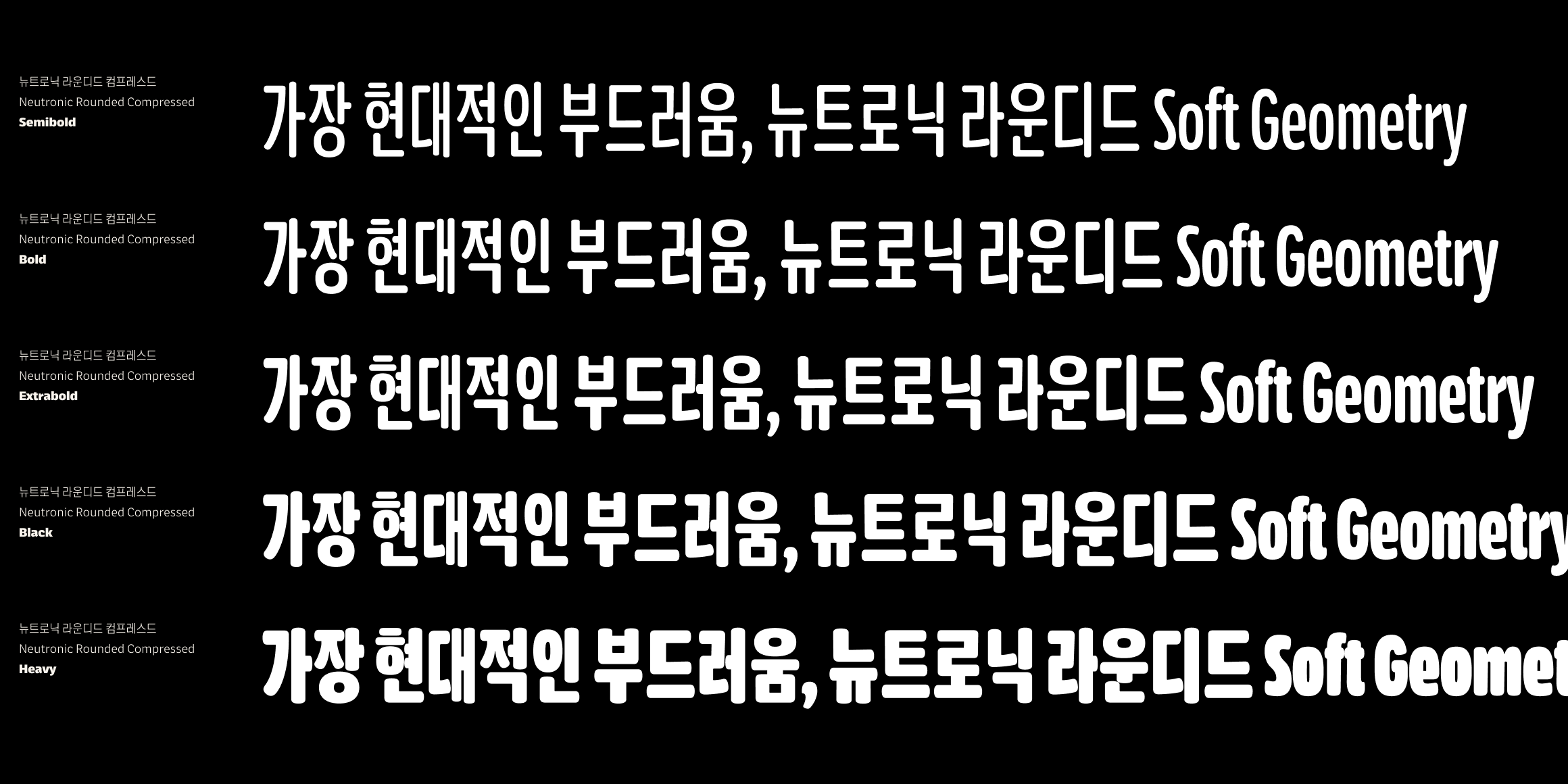 뉴트로닉한글 라운디드 컨덴스드 font in use