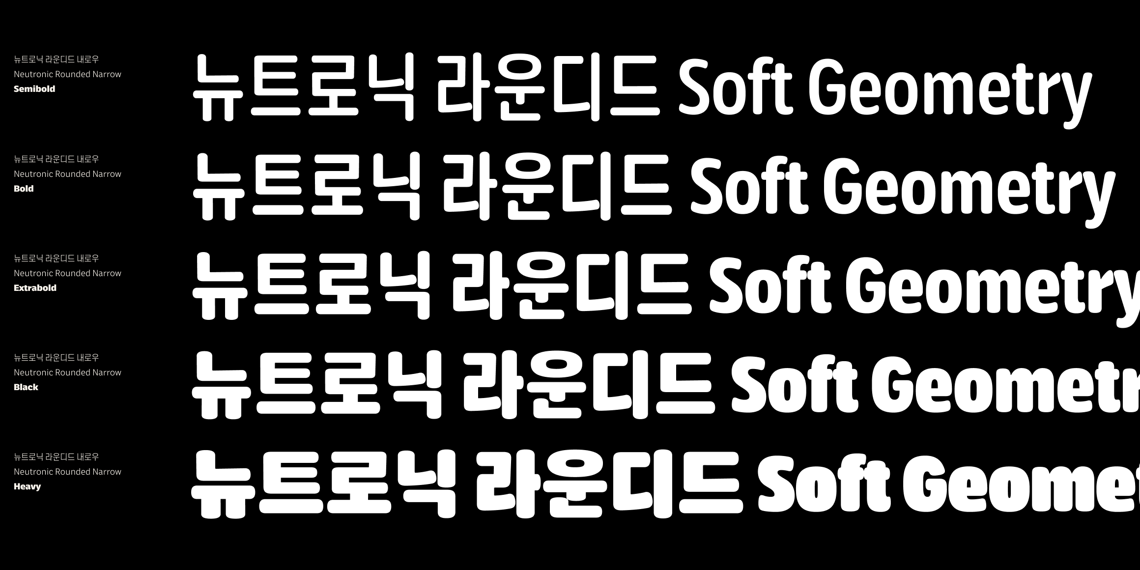 뉴트로닉한글 라운디드 내로우 font in use