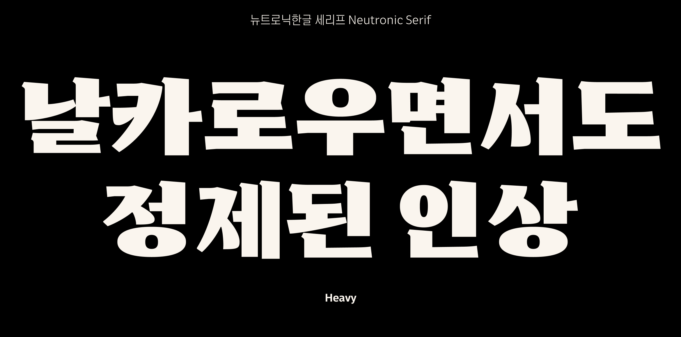 뉴트로닉한글 세리프 font in use