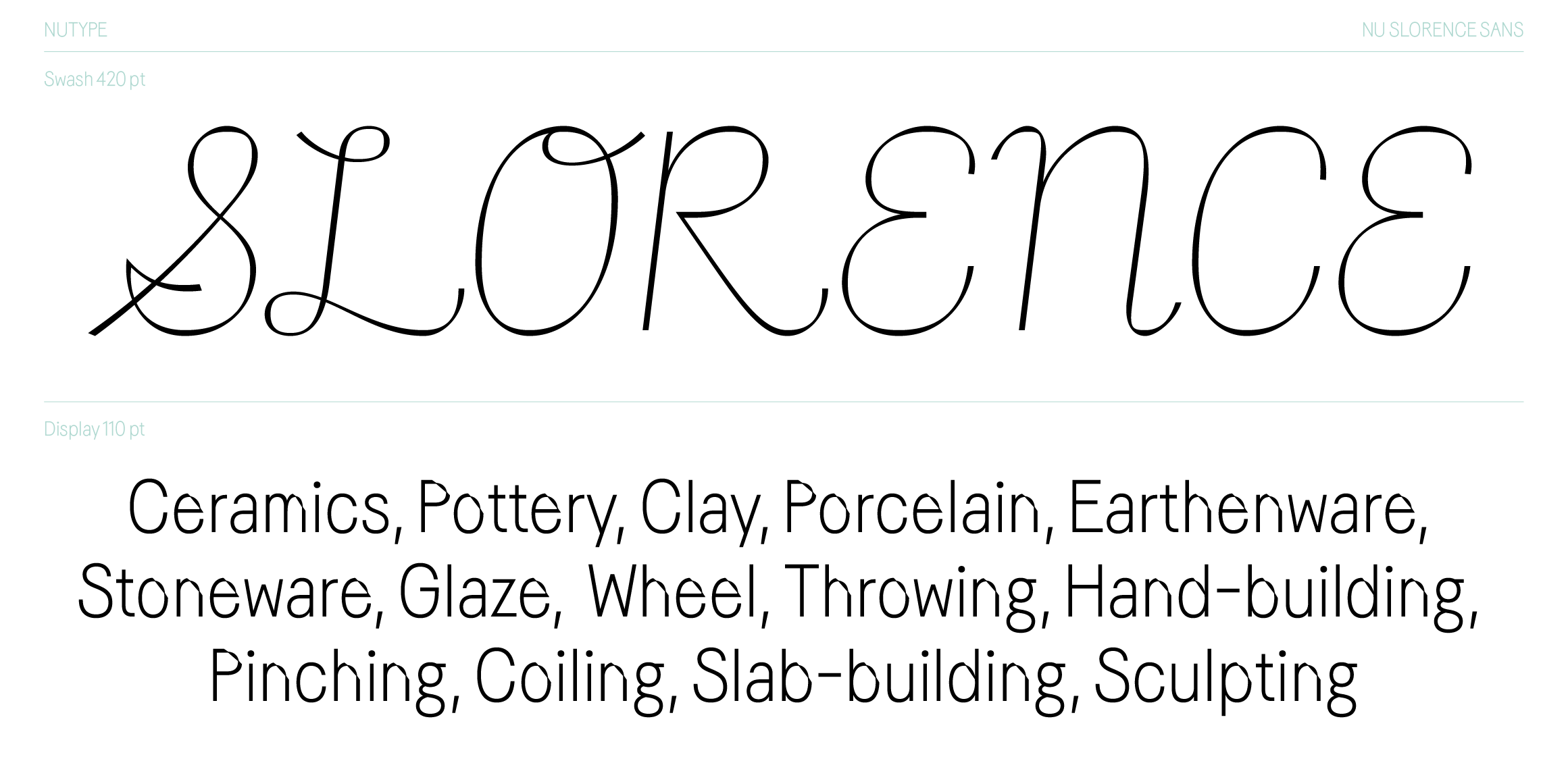 NU Slorence Sans font in use