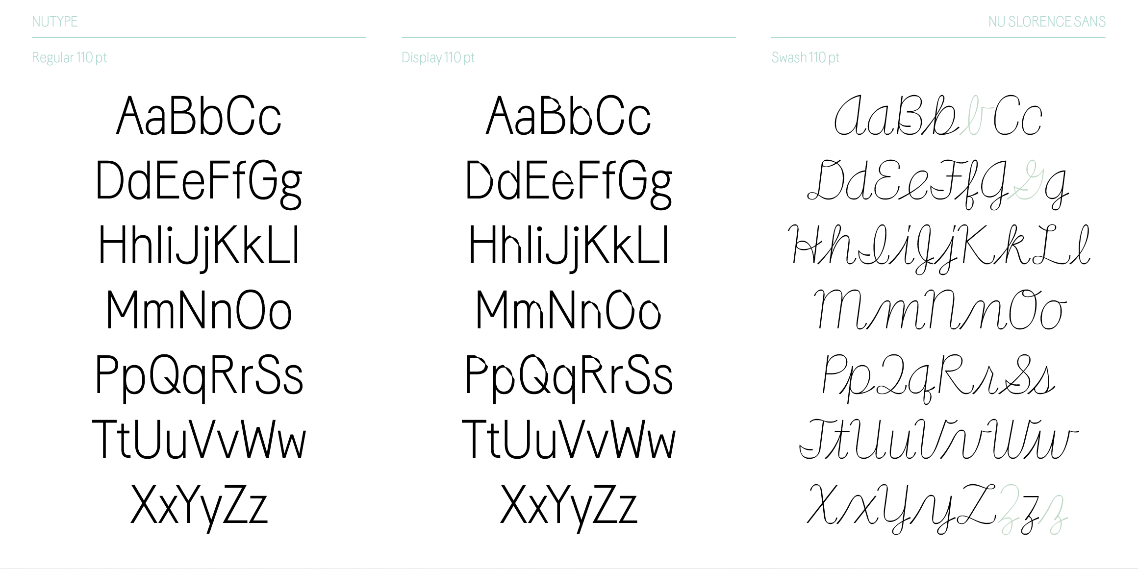 NU Slorence Sans font in use