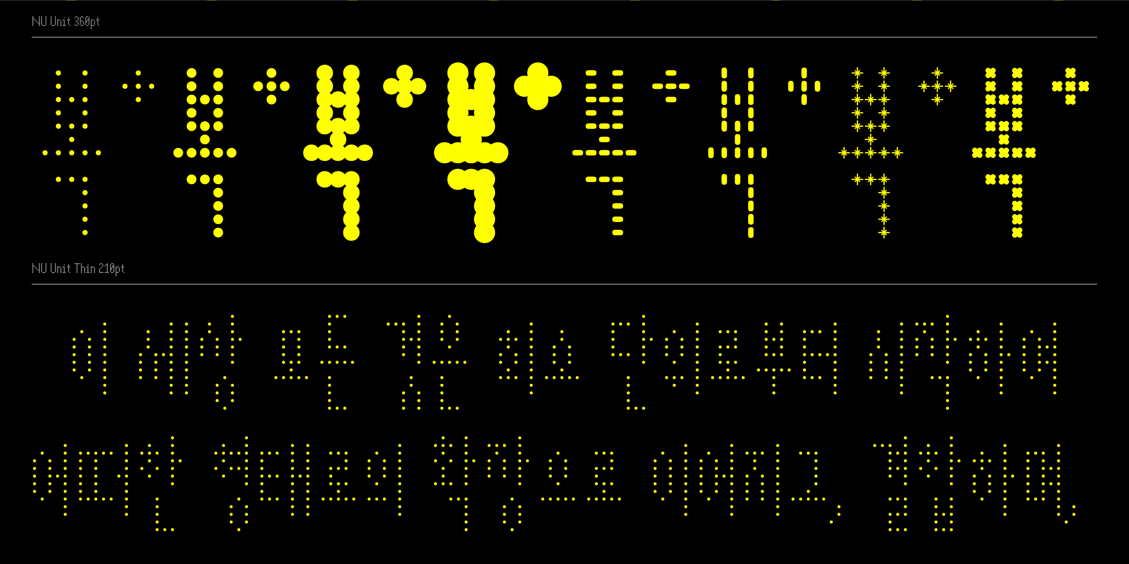 NU 유닛 font in use