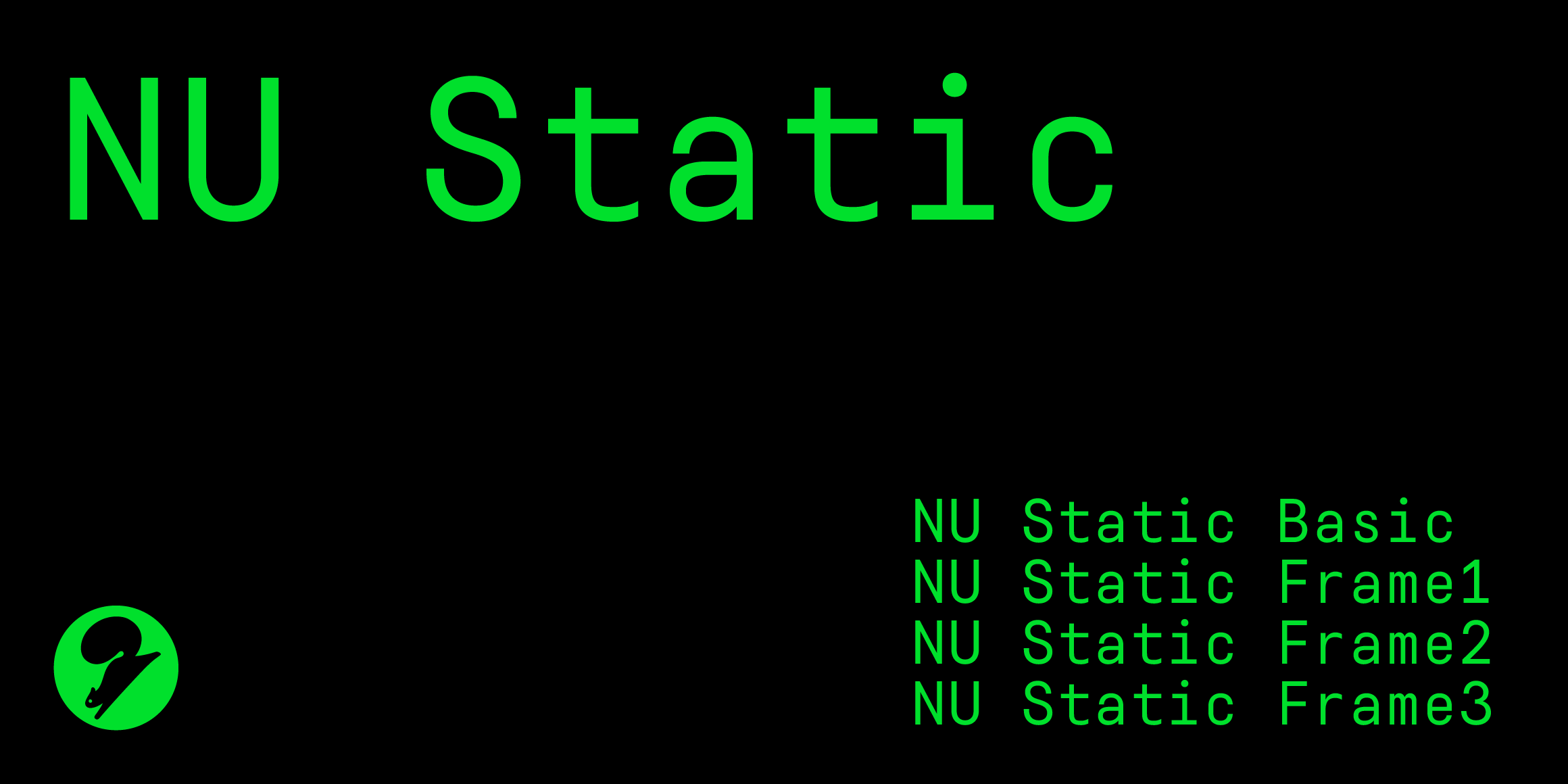 NU Static font in use