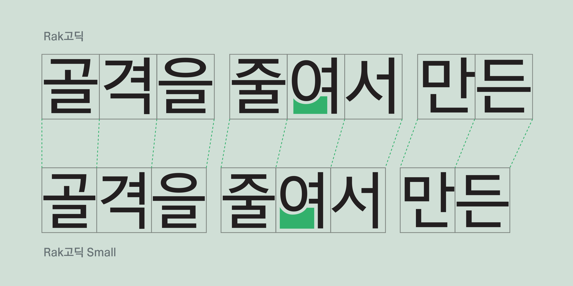 Rak고딕 Small font in use