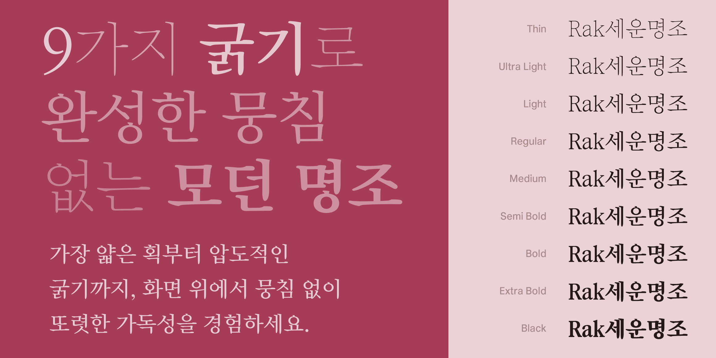 Rak세운명조 font in use