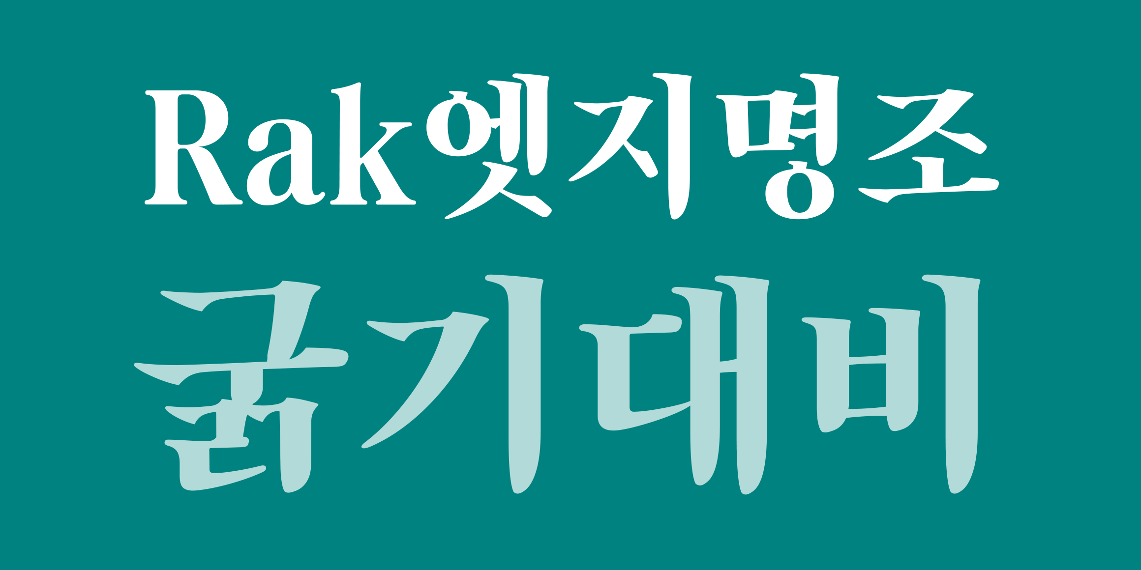 Rak엣지명조 font in use